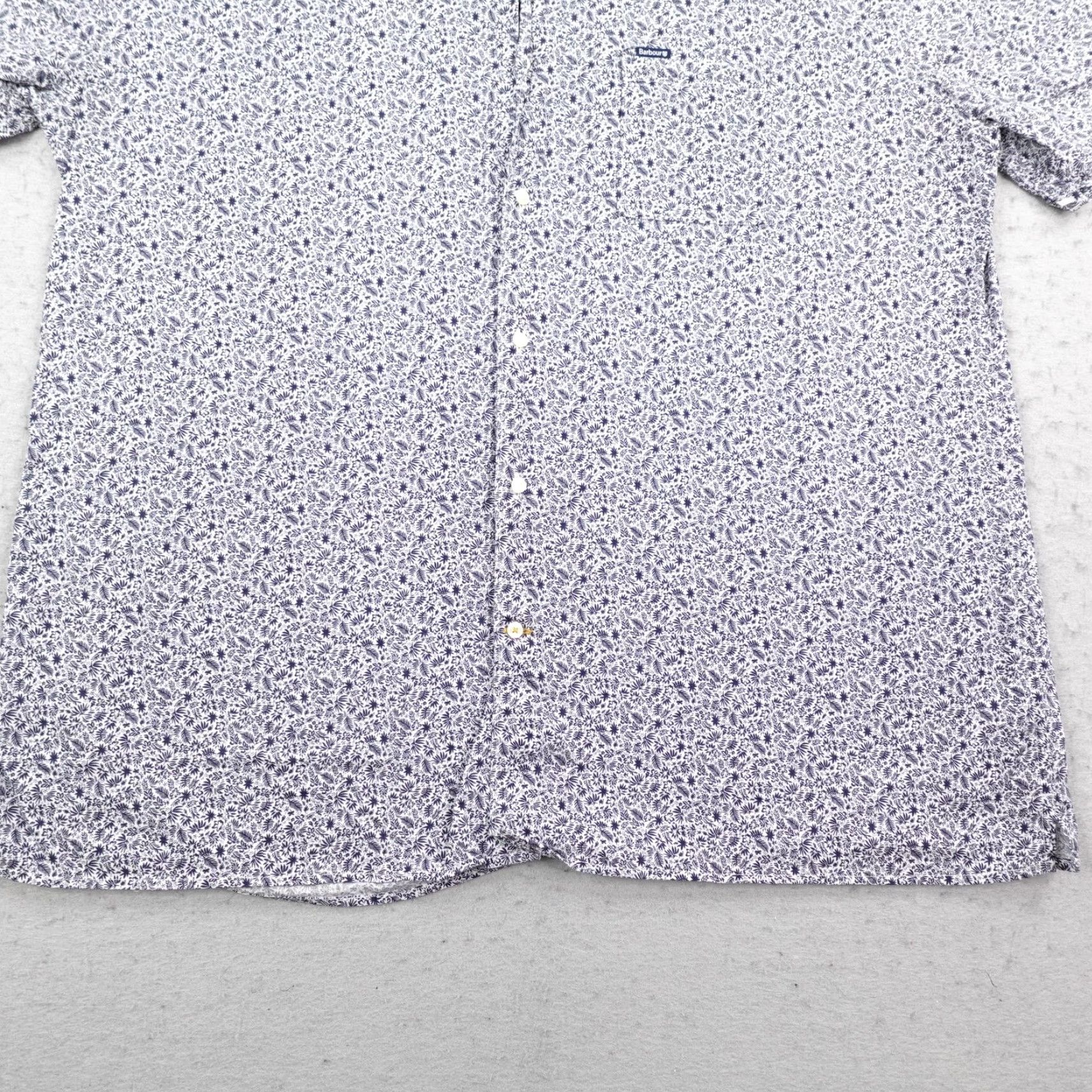 Barbour Barbour Shirt Mens 2XL Blue White Ditsy Floral Print Button-Up Camp Lightweight Shirt Size US XXL / EU 58 / 5 - 4 Thumbnail
