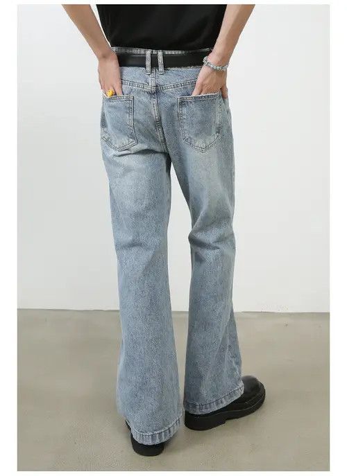 Handmade × Japanese Brand × Jean Pants High street washed distressed loose flared jeans Size US 34 / EU 50 - 4 Thumbnail