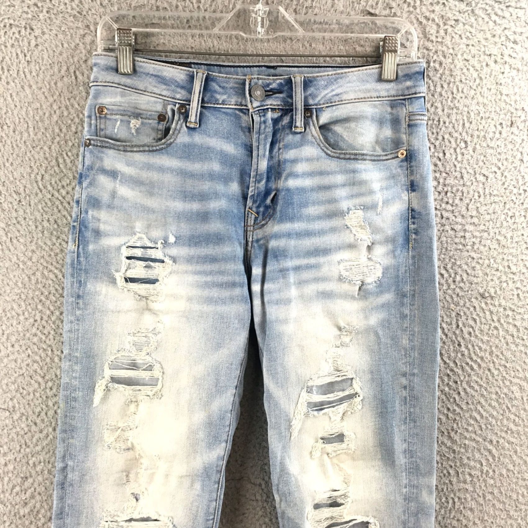American Eagle Outfitters American Eagle Outfitters Jeans Womens 28 Skinny Light Blue Distressed Denim Slim 5-Pocket Size 28" / US 6 / IT 42 - 2 Thumbnail