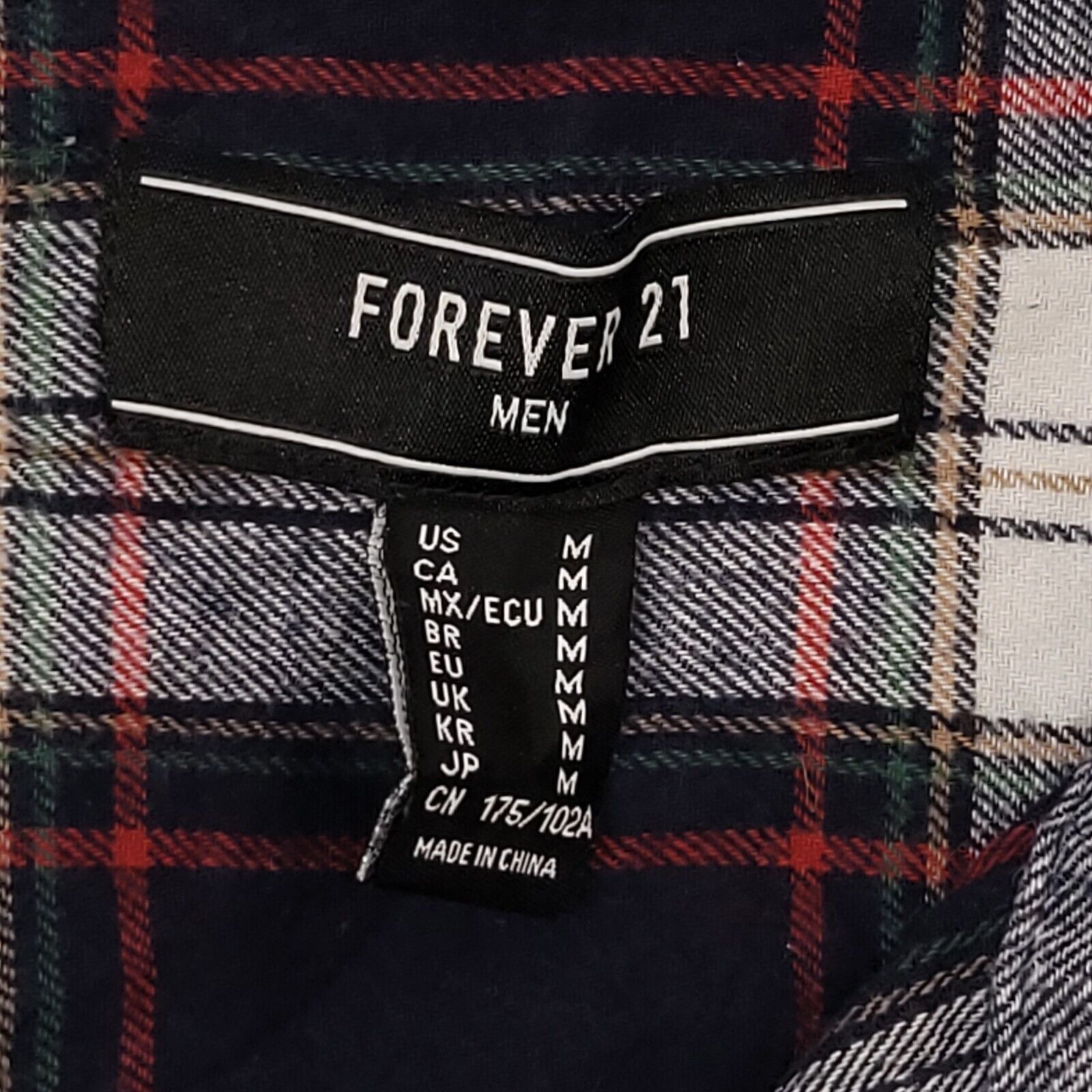 Forever 21 Forever 21 Tartan Flannel Shirt Mens Size Medium M Red Blue Size US M / EU 48-50 / 2 - 3 Thumbnail