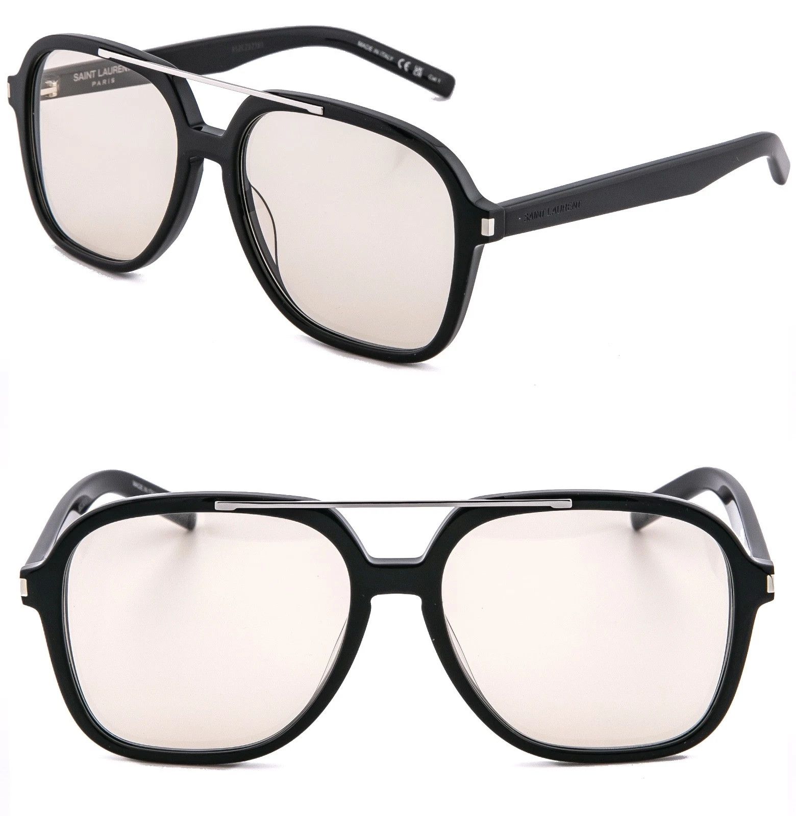 Saint Laurent Paris SAINT LAURENT SL 545 SL545 Black Aviator Sunglasses 001 Size ONE SIZE - 1 Thumbnail