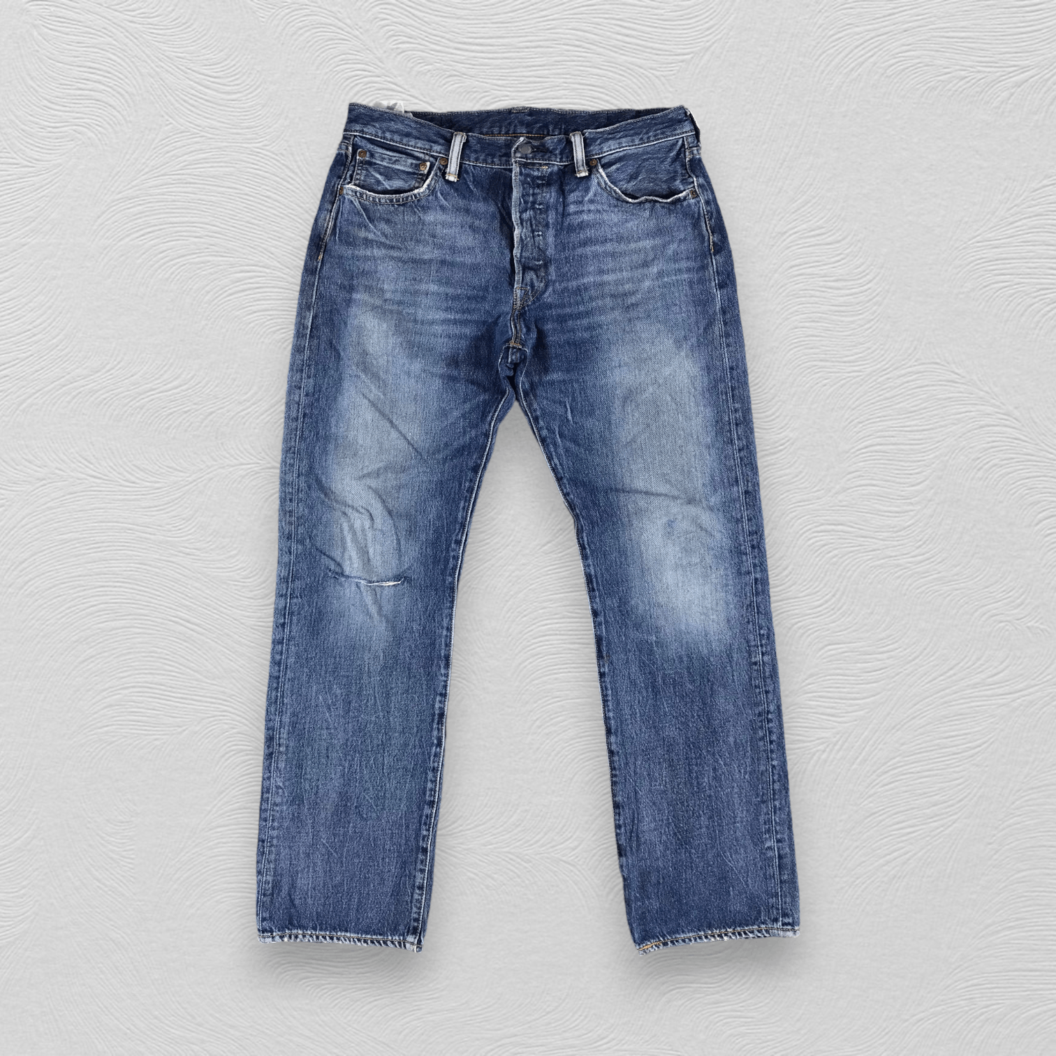 Levi's Vintage Levis 501 Jeans Distress Faded Blue Denim KJ1044 Size US 34 / EU 50 - 1 Thumbnail