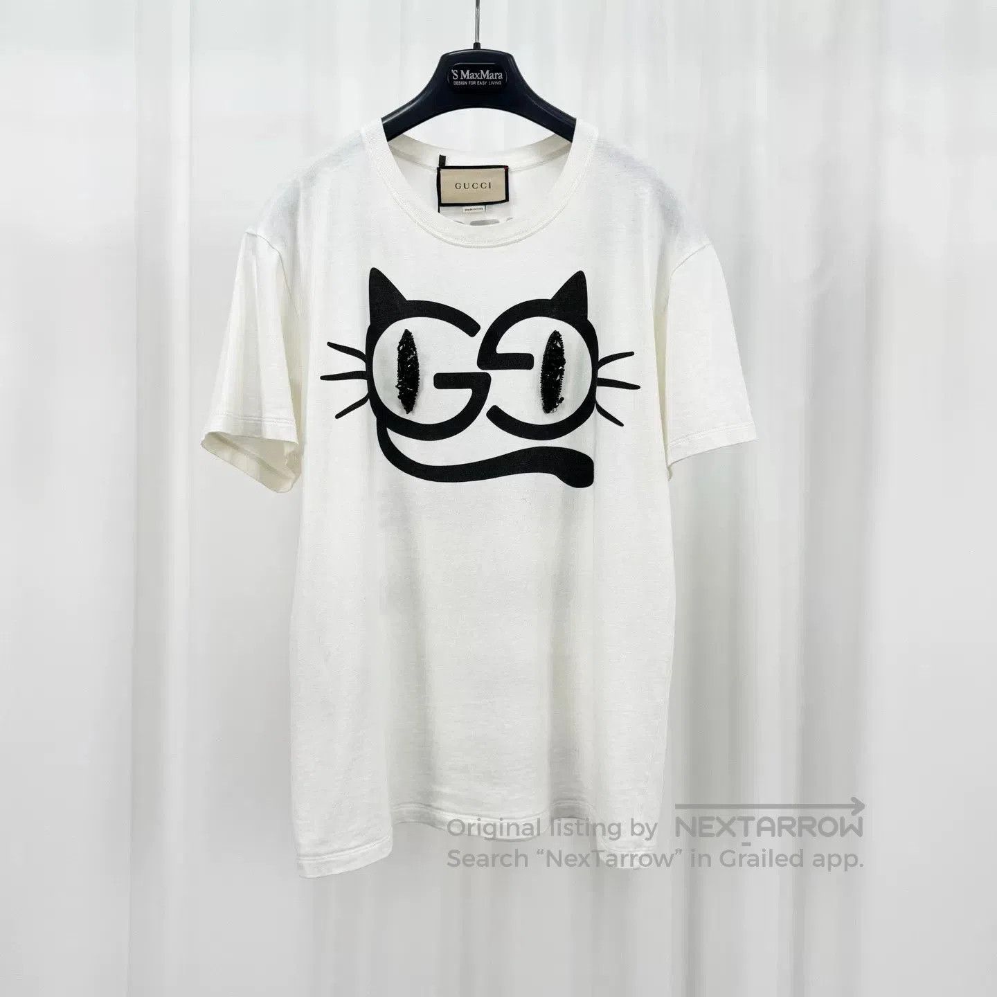 gucci short sleeve cat print t.