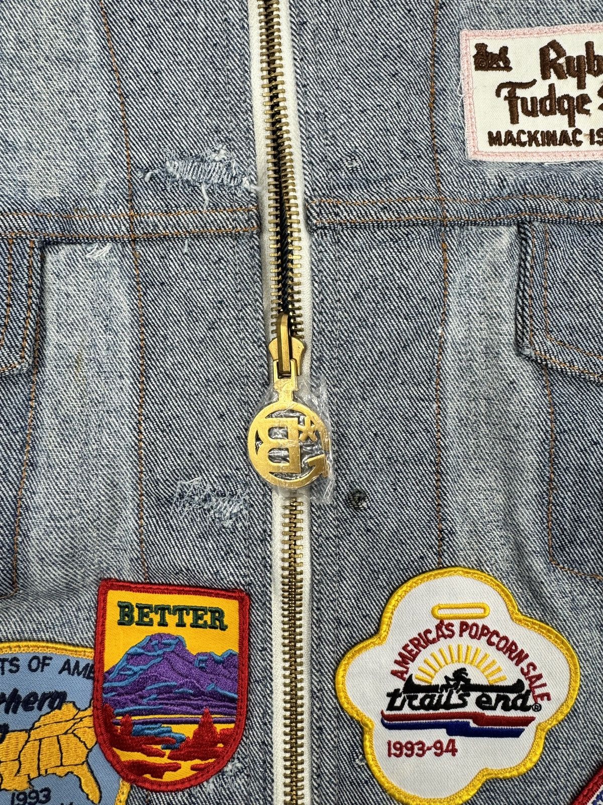 Better With Age BROGUE RECONSTRUCTED PATCH WORK REVERSIBLE TRUCKER JACKET Size US XL / EU 56 / 4 - 9 Thumbnail