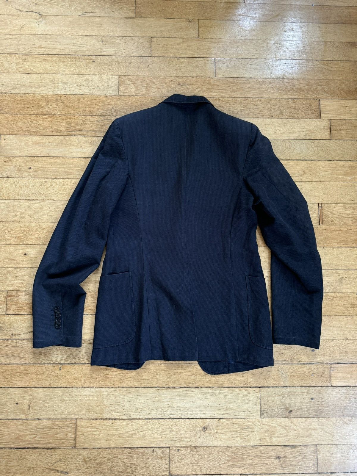 Dries Van Noten Dried Van Noten Navy Pinstriped Blazer Size 46L - 2 Thumbnail
