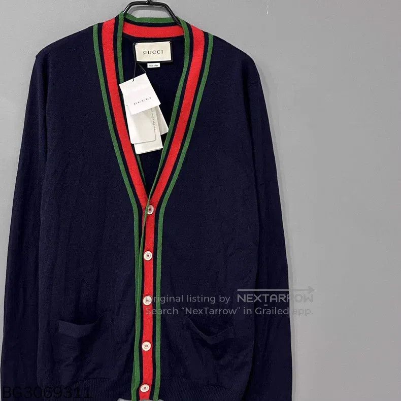 Gucci Gucci Classic red and green striped cardigan coat Size XL / US 12-14 / IT 48-50 - 5 Thumbnail