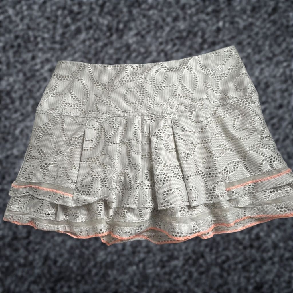 Vintage Lucky in Love Women’s Eyelet Lace Tier Tennis Skort XL 16 Gray Stretch Athletic Size ONE SIZE - 1 Thumbnail
