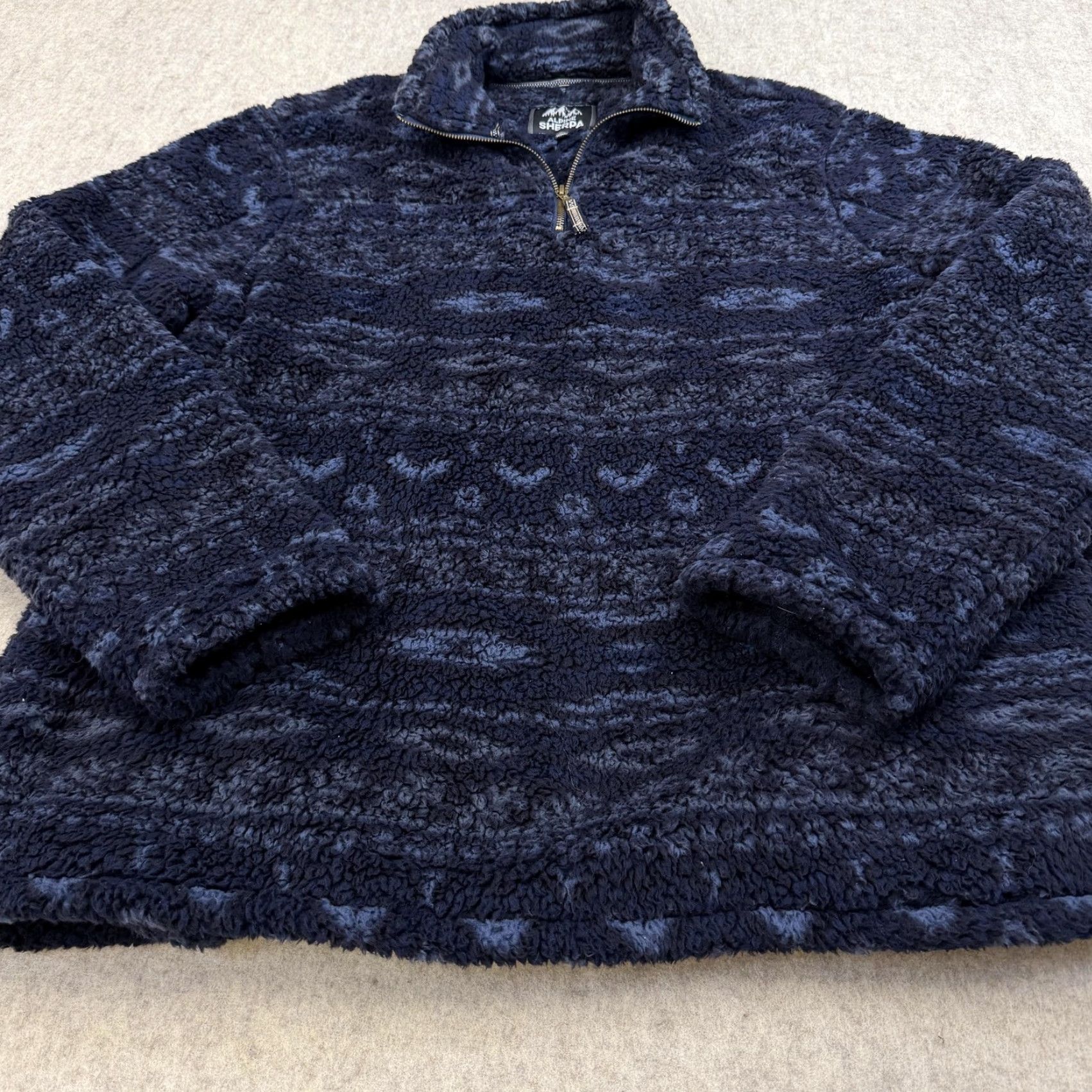 Vintage Alpine Sherpa Sweater Mens 2XL Blue Sherpa Fleece 1/4 Zip Pullover Mock Neck Casual 2XL Mens Sweater Blue Alpine Sherpa Size US XXL / EU 58 / 5 - 5 Thumbnail