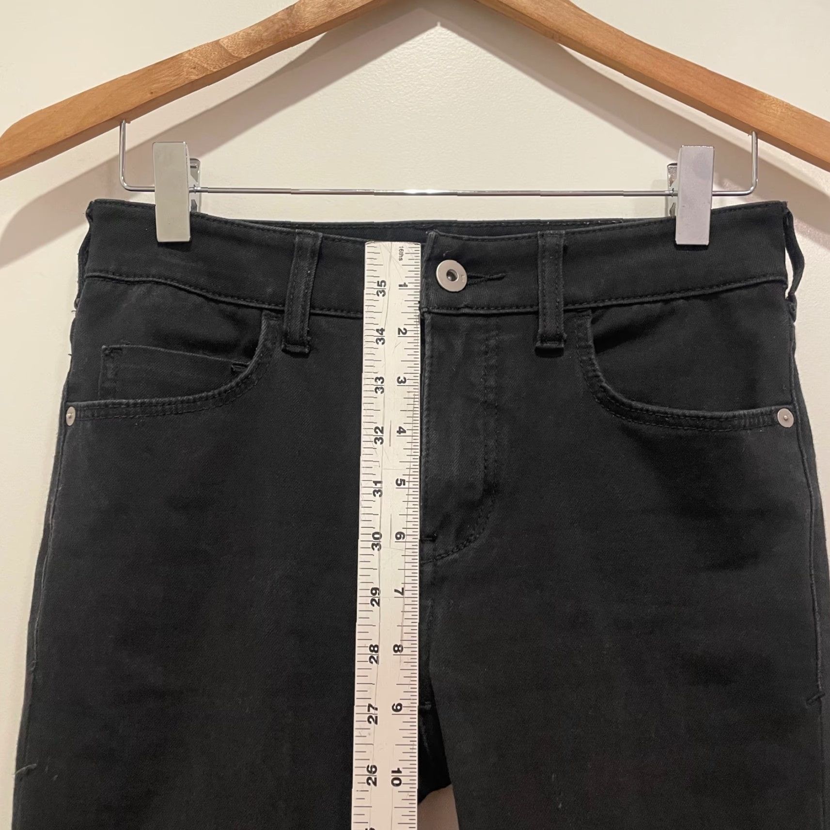 Vintage Pilcro and the Letterpress High Rise Denim Legging Black Jeans 26 Womens Slim Skinny 5-Pocket Inseam 27in Rise Mid 8.5-10.5in Cotton Blend Denim Pants Size 26" / US 2 / IT 38 - 6 Thumbnail