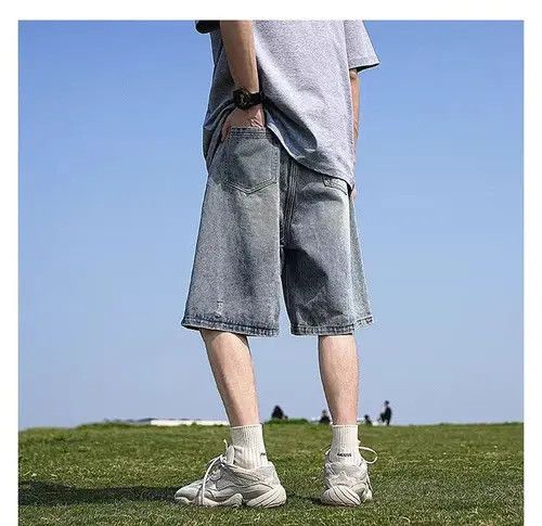 Japanese Brand Light Blue High Street Vintage Loose Fit Denim Shorts Size US 33 - 5 Thumbnail