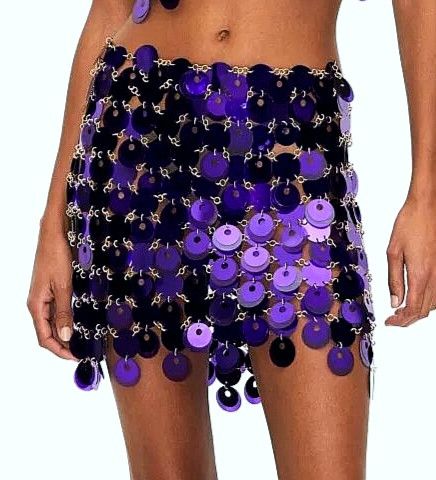 Paco Rabanne Chainmail pailettes discs skirt Size 28" / US 6 / IT 42 - 14 Thumbnail