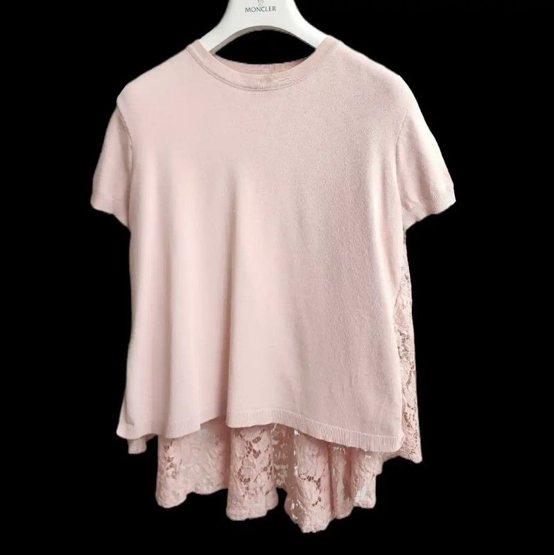 Valentino Valentino Pink Short Sleeve Lace Top 0089 Size S / US 4 / IT 40 - 1 Thumbnail