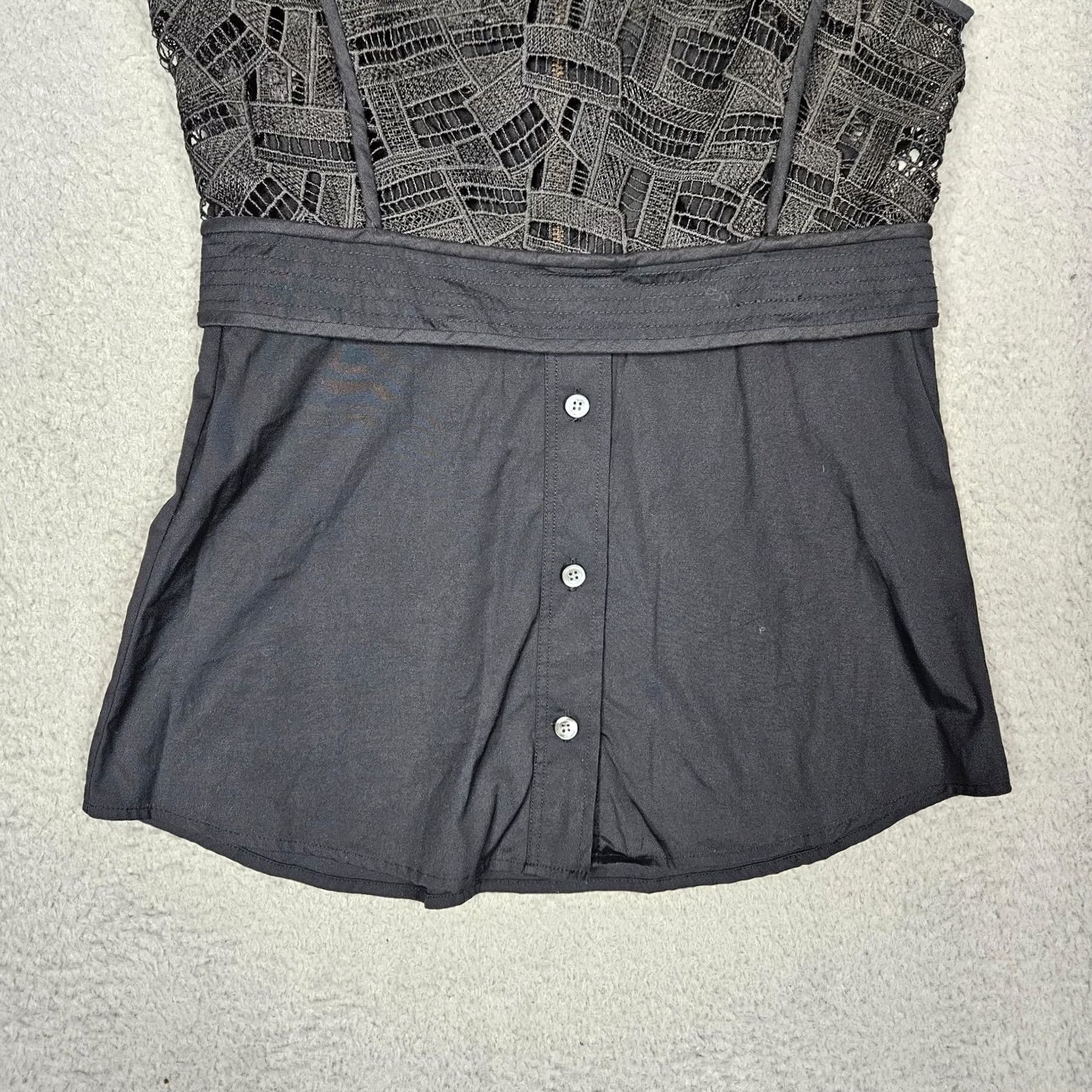Veronica Beard VERONICA BEARD Black Lace Sleeveless Cotton Top Size 0 Blouse Women Crew Neck Casual Addl Flaws Free Label Size XS / US 0-2 / IT 36-38 - 6 Thumbnail