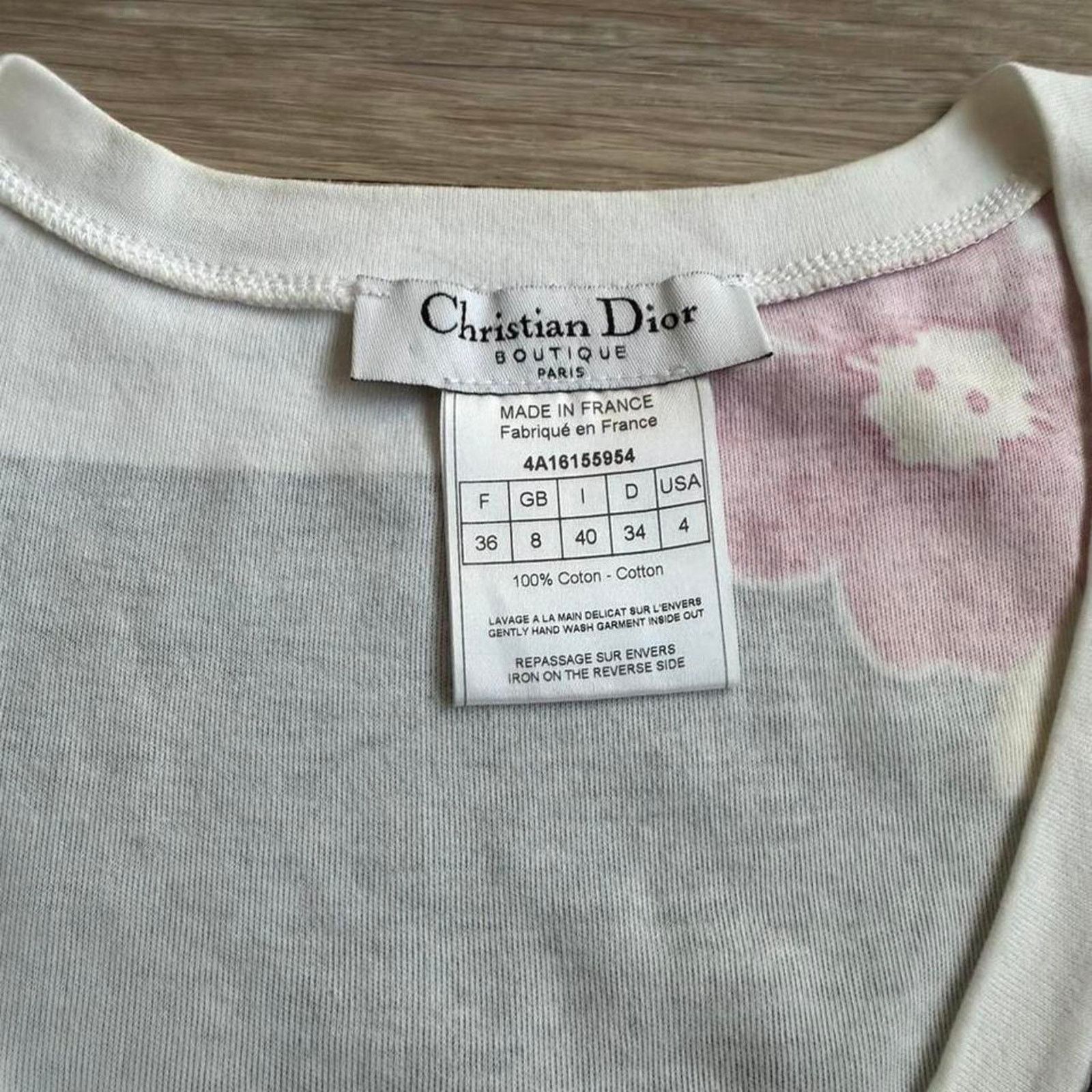 Dior Christian Dior SS2004 SDior Dolls" Floral Stripe V-Neck Tee Size S / US 4 / IT 40 - 7 Thumbnail