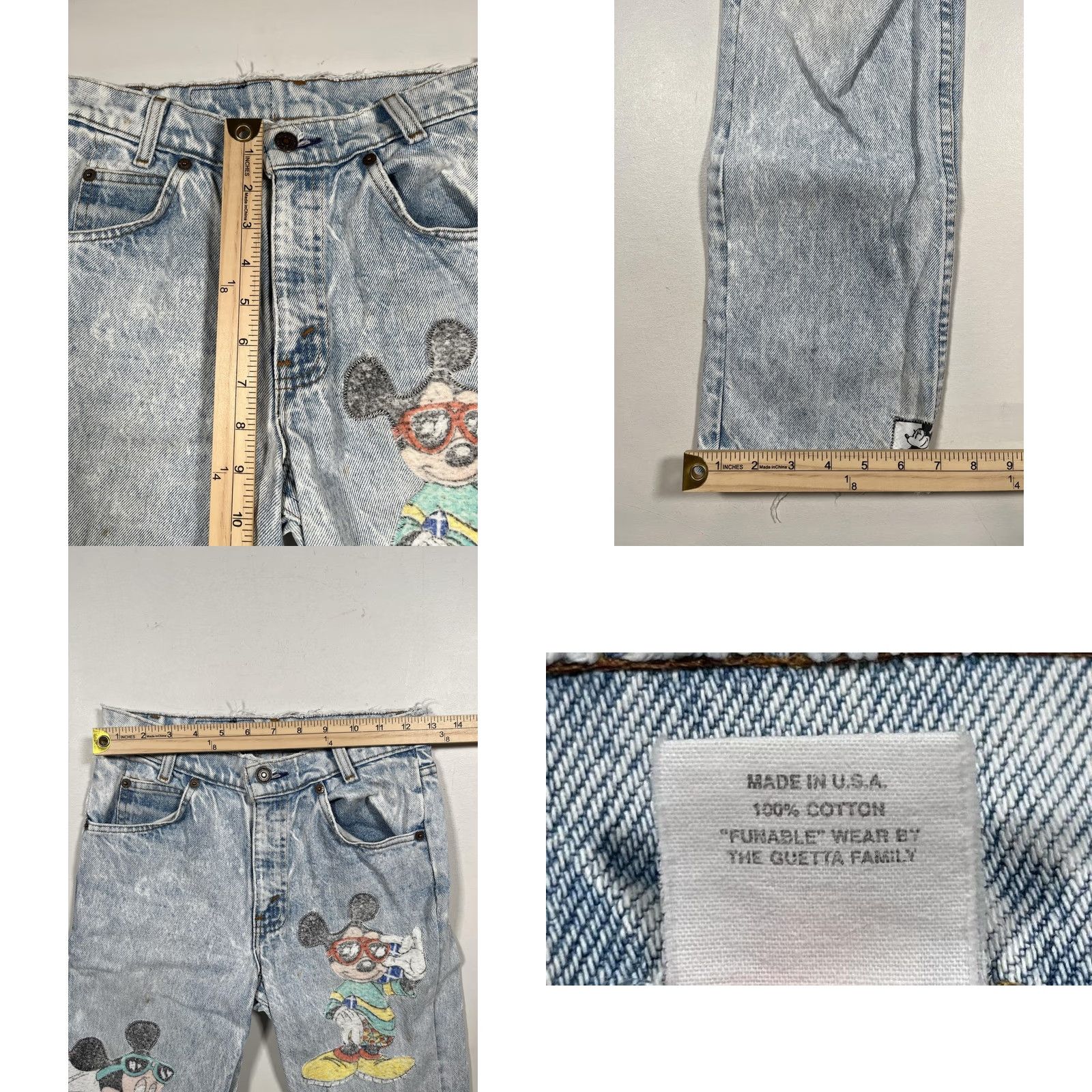Levi's VINTAGE Levi's Jeans Womens Blue Acid Wash Mickey Disney 90s VTG Read Size 26" / US 2 / IT 38 - 9 Thumbnail