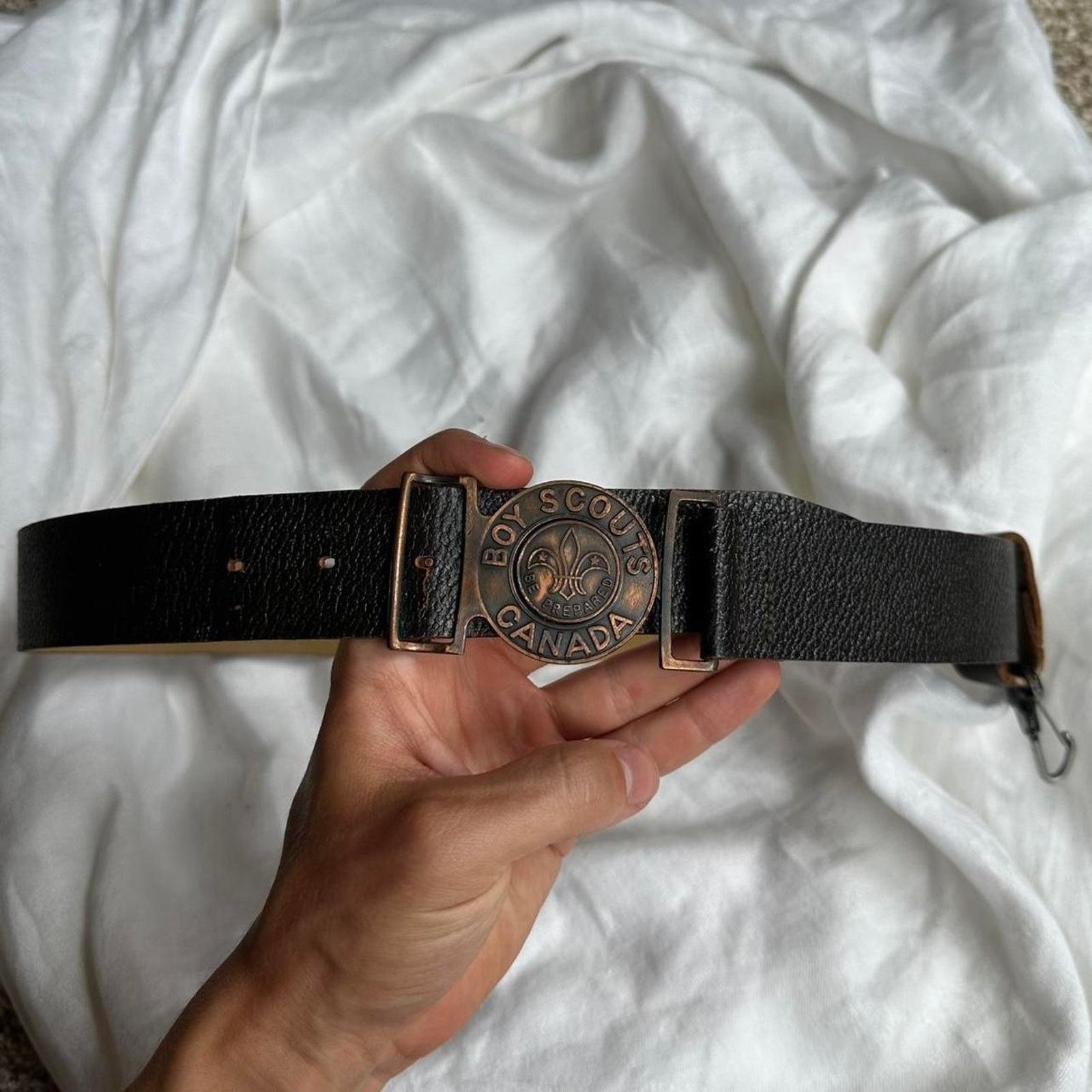 Vintage Vintage 60s 70s Boyscout Of Canada Leather Metal Clasp Belt Size ONE SIZE - 2 Thumbnail