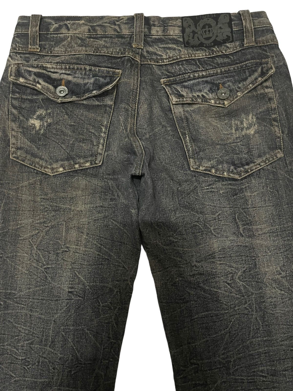 Japanese Brand Vintage Japan LowBox Distressed Style Flare Jeans Size US 33 - 4 Thumbnail