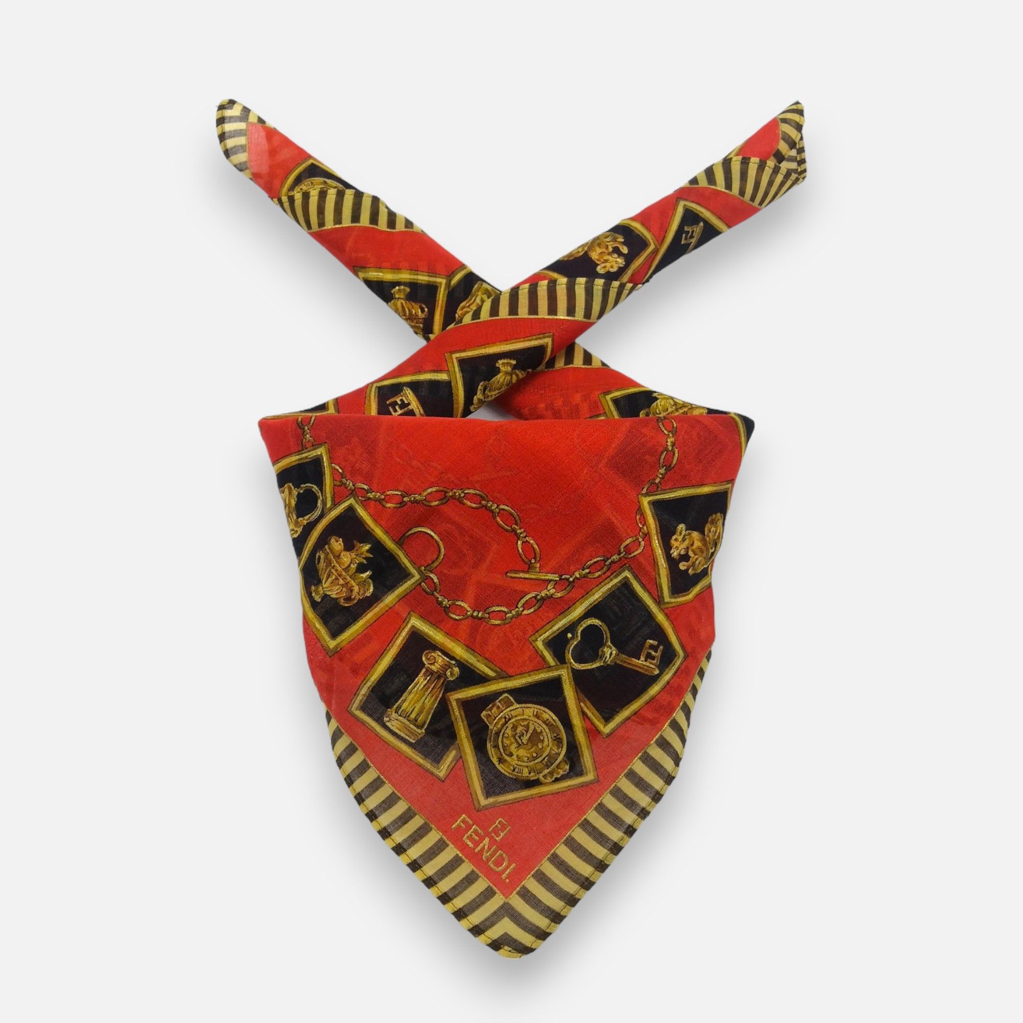 Japanese Brand Vintage Fendi Handkerchief Pocket Square Bandana Size ONE SIZE - 4 Thumbnail