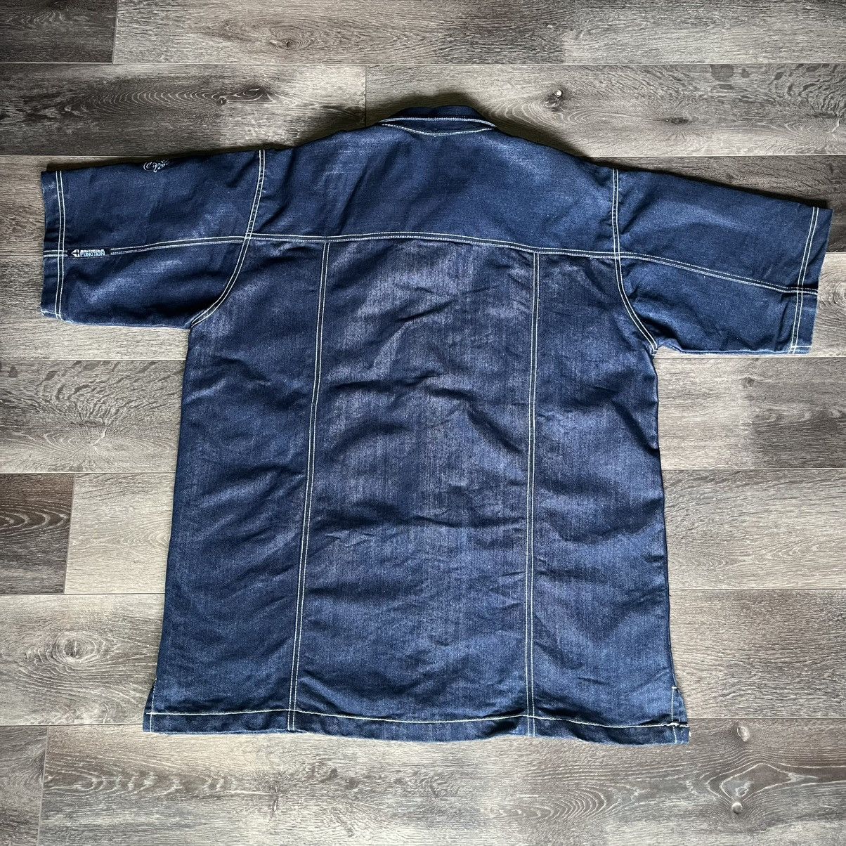 Southpole Vintage Southpole 2k Team Function Denim Button Up S/S Shirt Size US XL / EU 56 / 4 - 2 Thumbnail