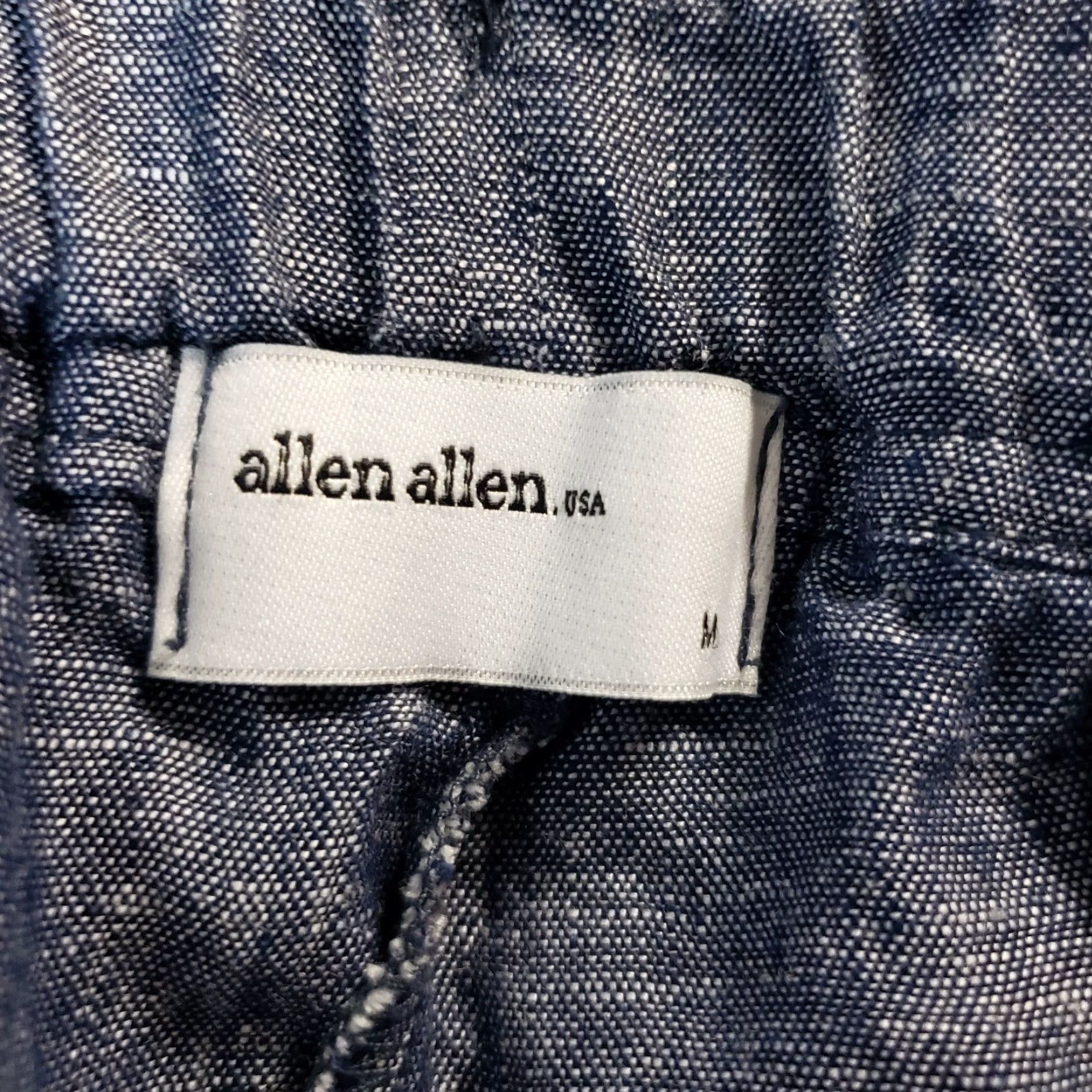 Vintage Allen Allen Womens Cropped Linen Pants M Blue Cuffed Drawstring Size 32" / US 10 / IT 46 - 6 Thumbnail