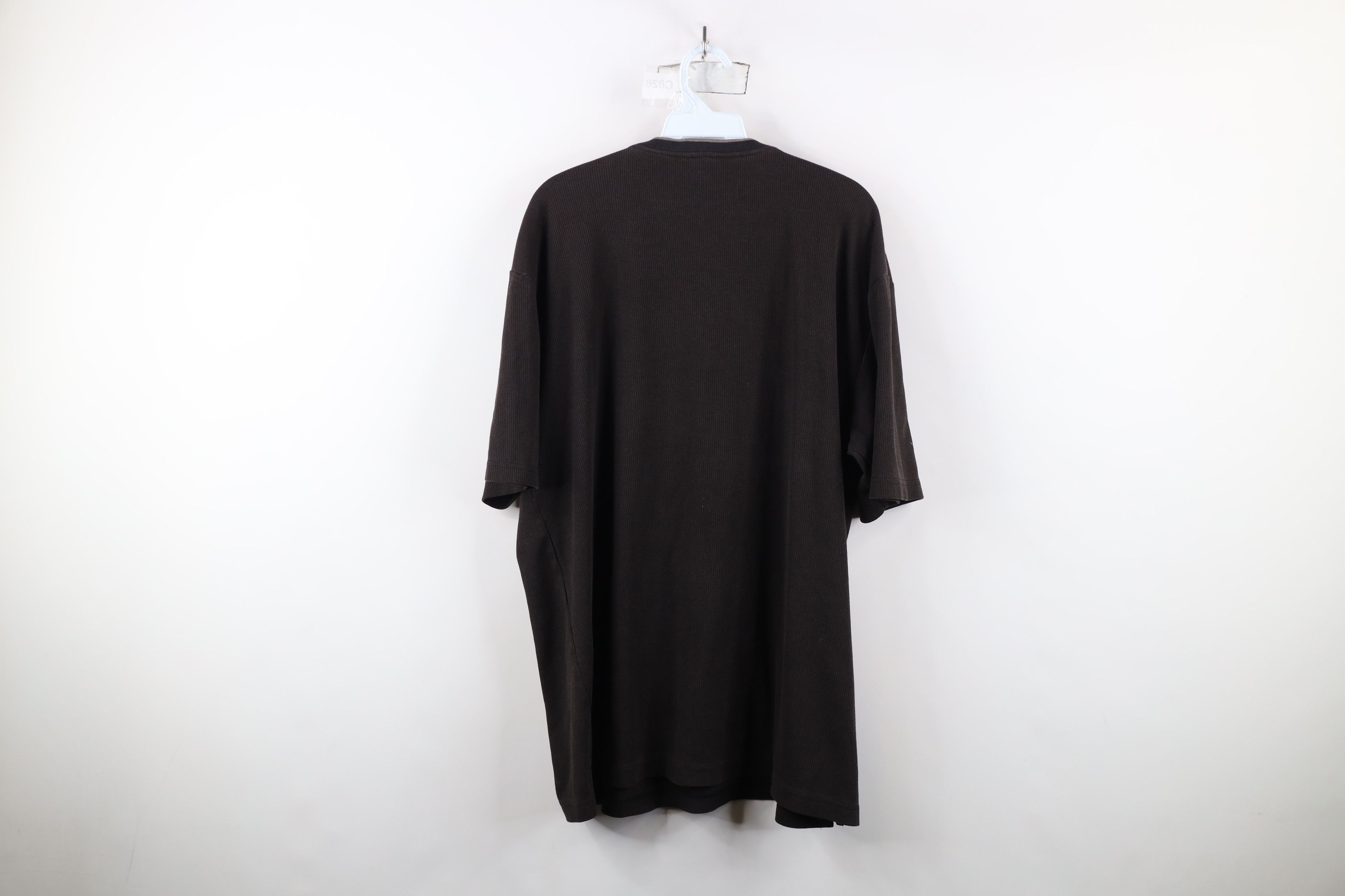 Vintage Vintage 90s Streetwear Faded Ribbed Knit V-Neck T-Shirt Size US XL / EU 56 / 4 - 12 Thumbnail