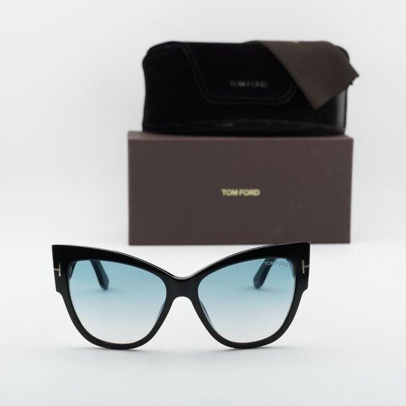 Tom Ford Tom Ford Anoushka FT0371 01B Sunglasses Shiny Black Cat Eye Size ONE SIZE - 10 Thumbnail