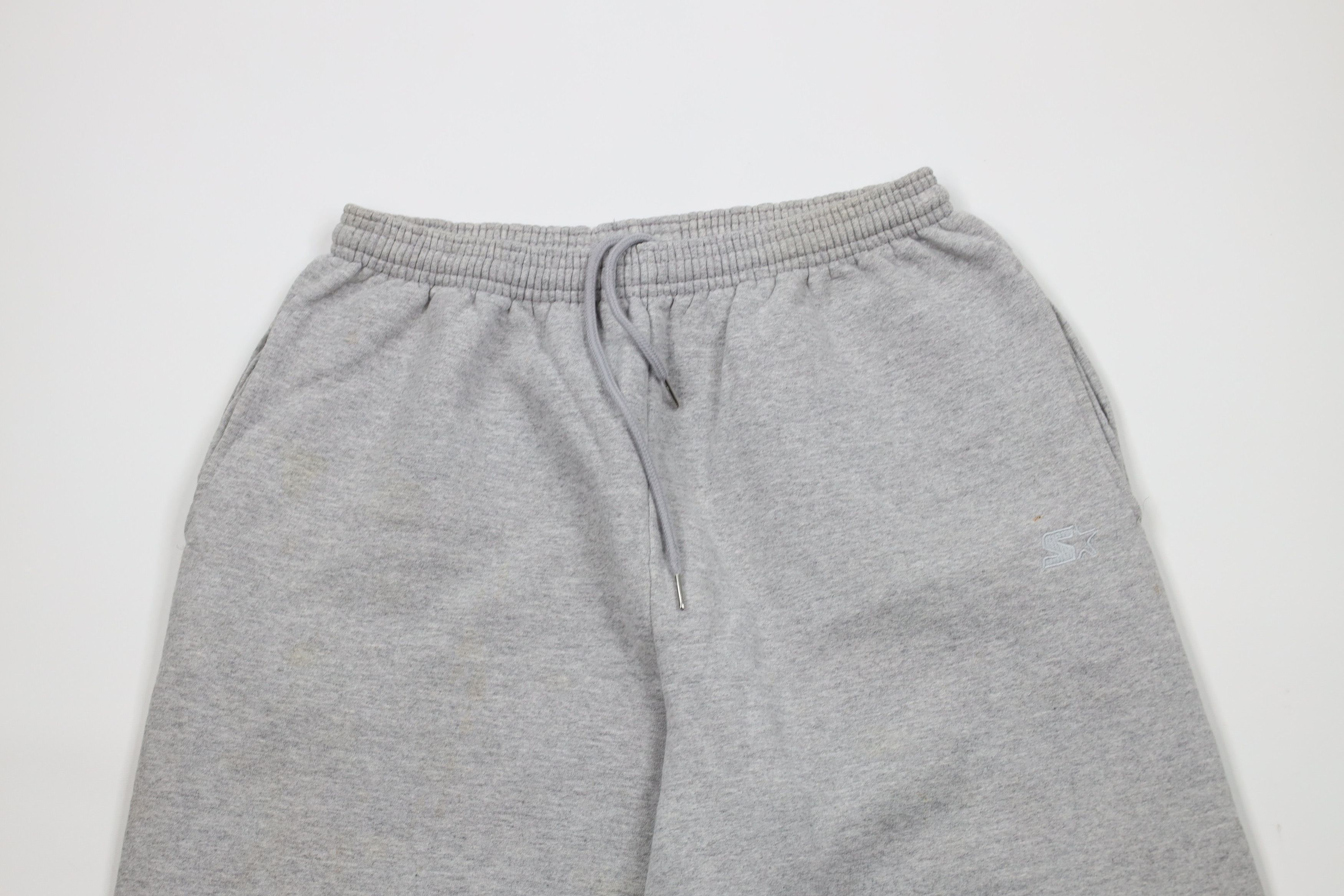 Starter × Vintage Vintage 90s Starter Blank Cuffed Sweatpants Joggers Gray Size US 34 / EU 50 - 2 Thumbnail