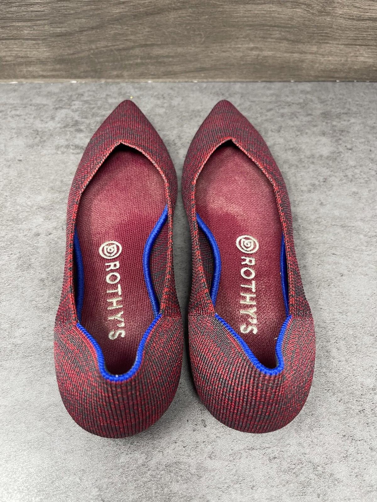 Rothy's Rothys The Point Flats Womens Size 9 Red Slip On Pointed Size US 9 / IT 39 - 7 Thumbnail