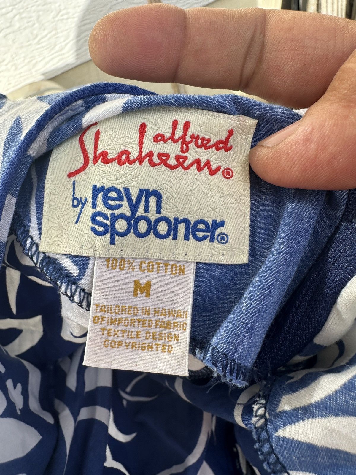 Reyn Spooner Alfred Shaheen Blue/White Hawaiian Women's M
