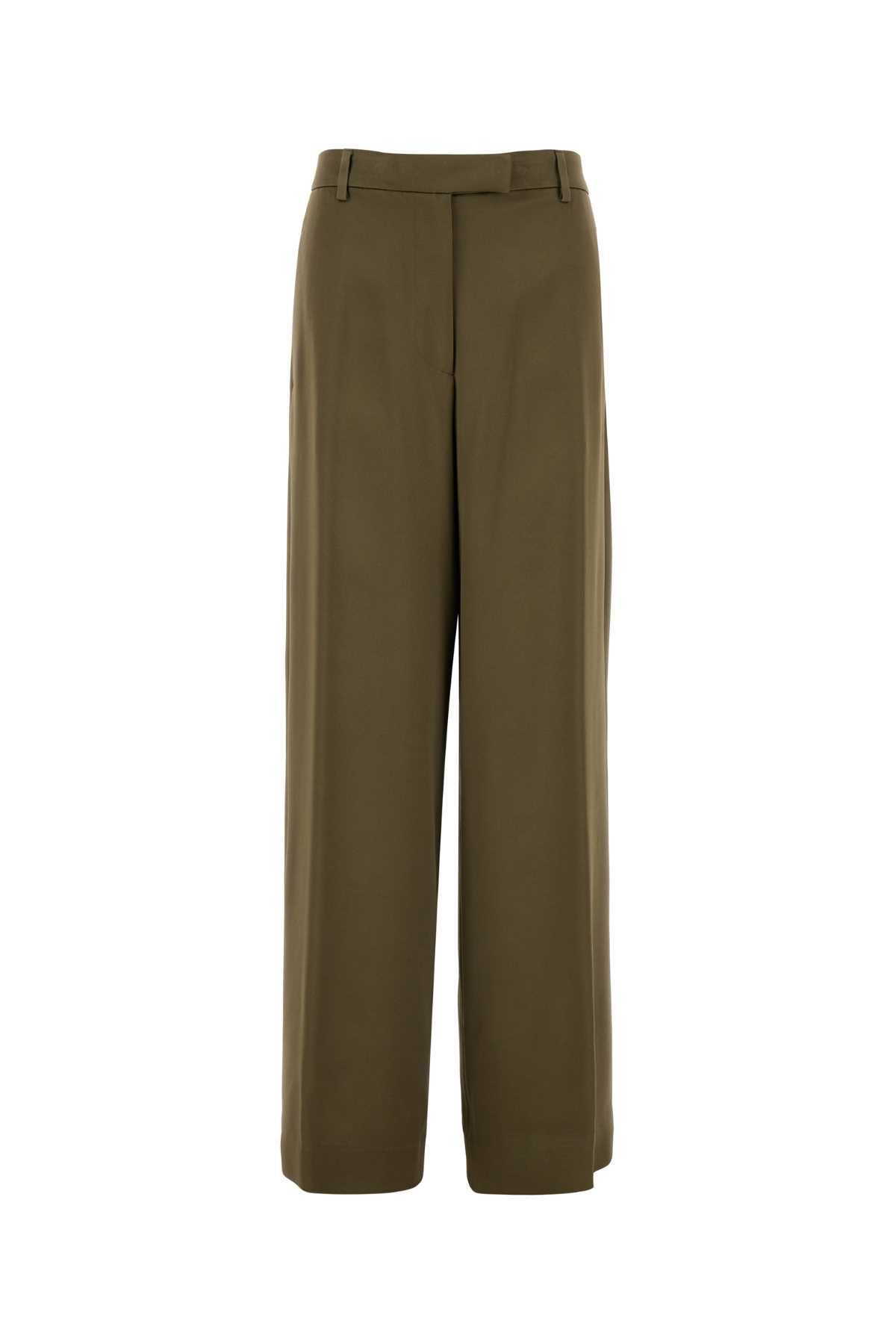 Dries Van Noten Olive Green Crepe Penn Palazzo Pant Size 25" / US 0 / IT 36 - 1 Thumbnail