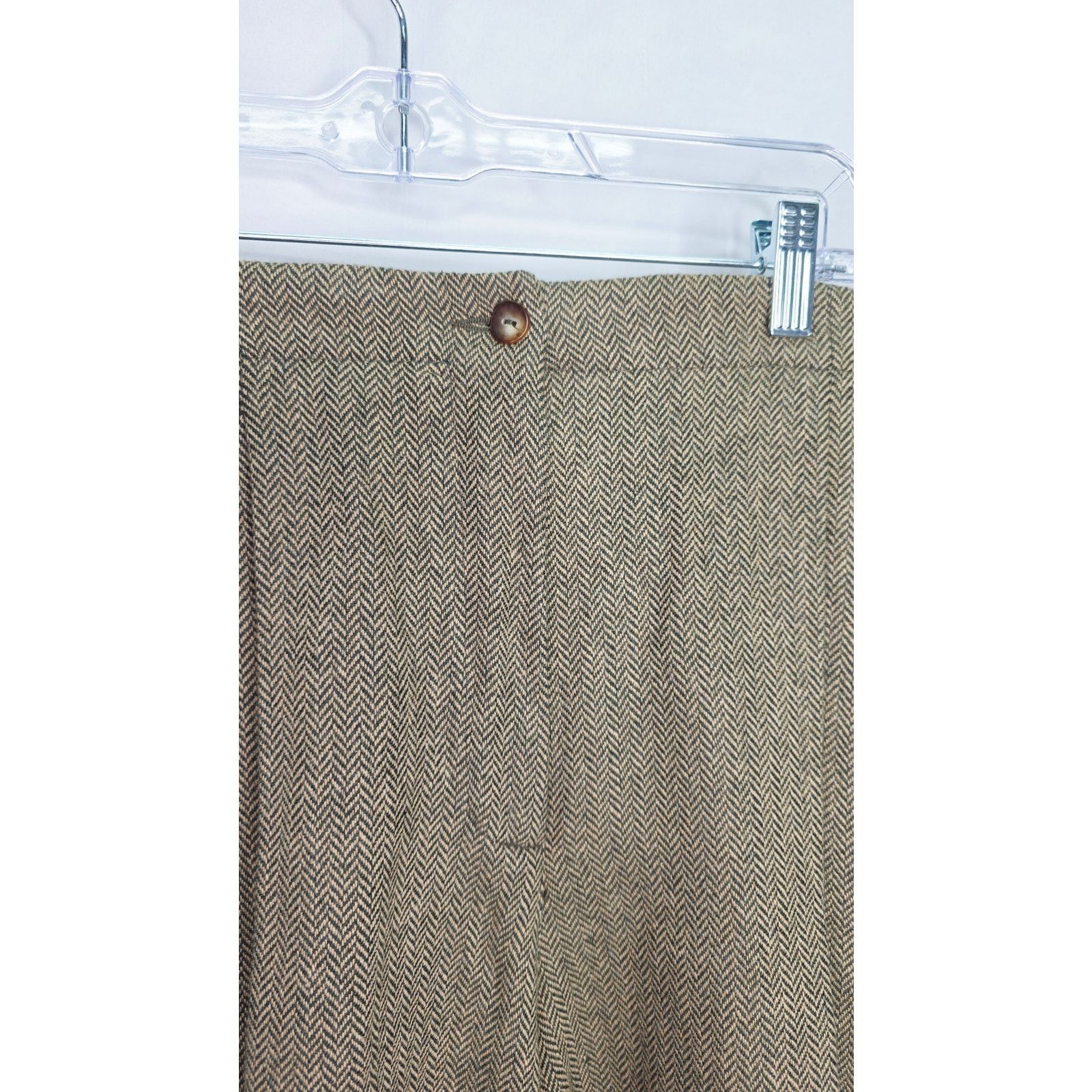 Liz Claiborne Vintage Liz Claiborne Wool Blend Pants Herringbone Brown Size 34" / US 12 / IT 48 - 3 Thumbnail