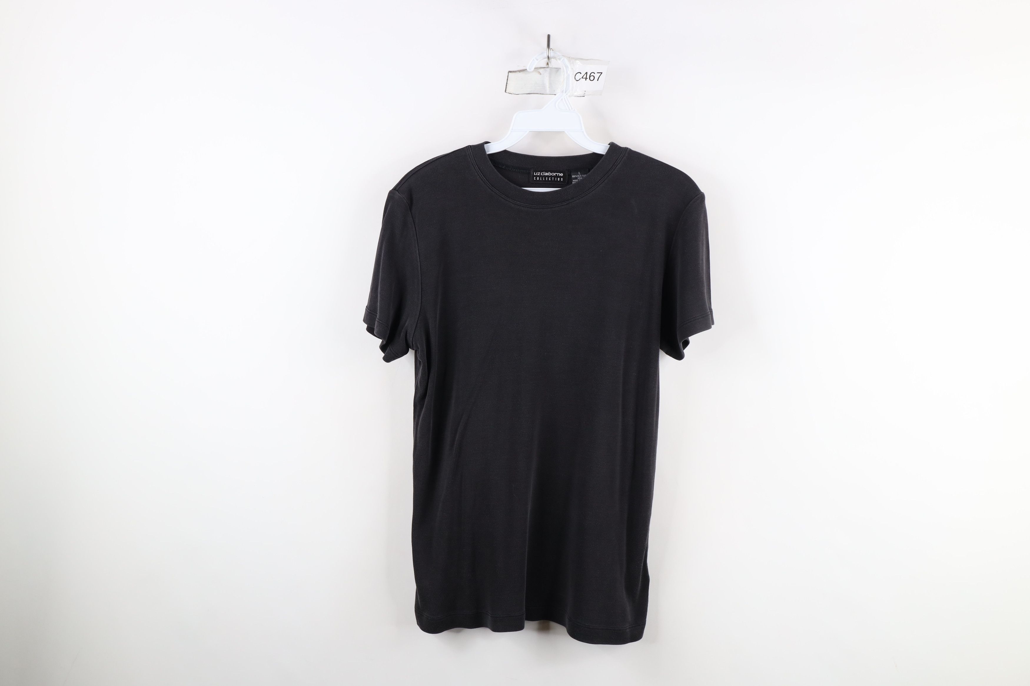 Vintage Vintage 90s Streetwear Blank Cropped Silk T-Shirt Black Size L / US 10 / IT 46 - 1 Thumbnail