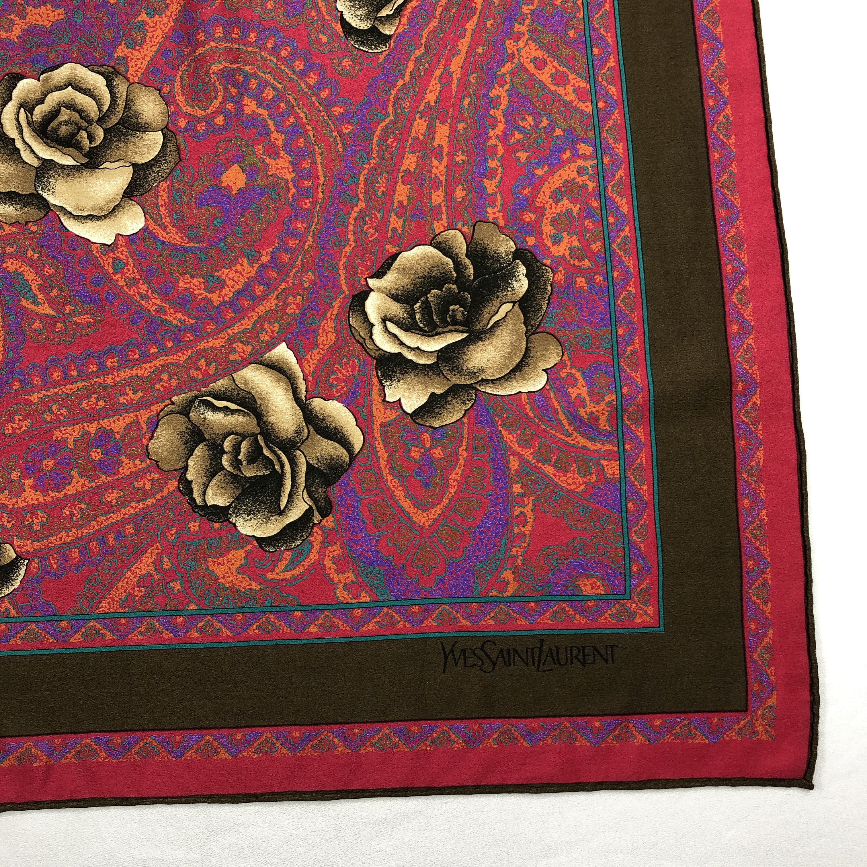 Vintage × Yves Saint Laurent Vintage Yves Saint Laurent Silk Scarf Size ONE SIZE - 4 Thumbnail