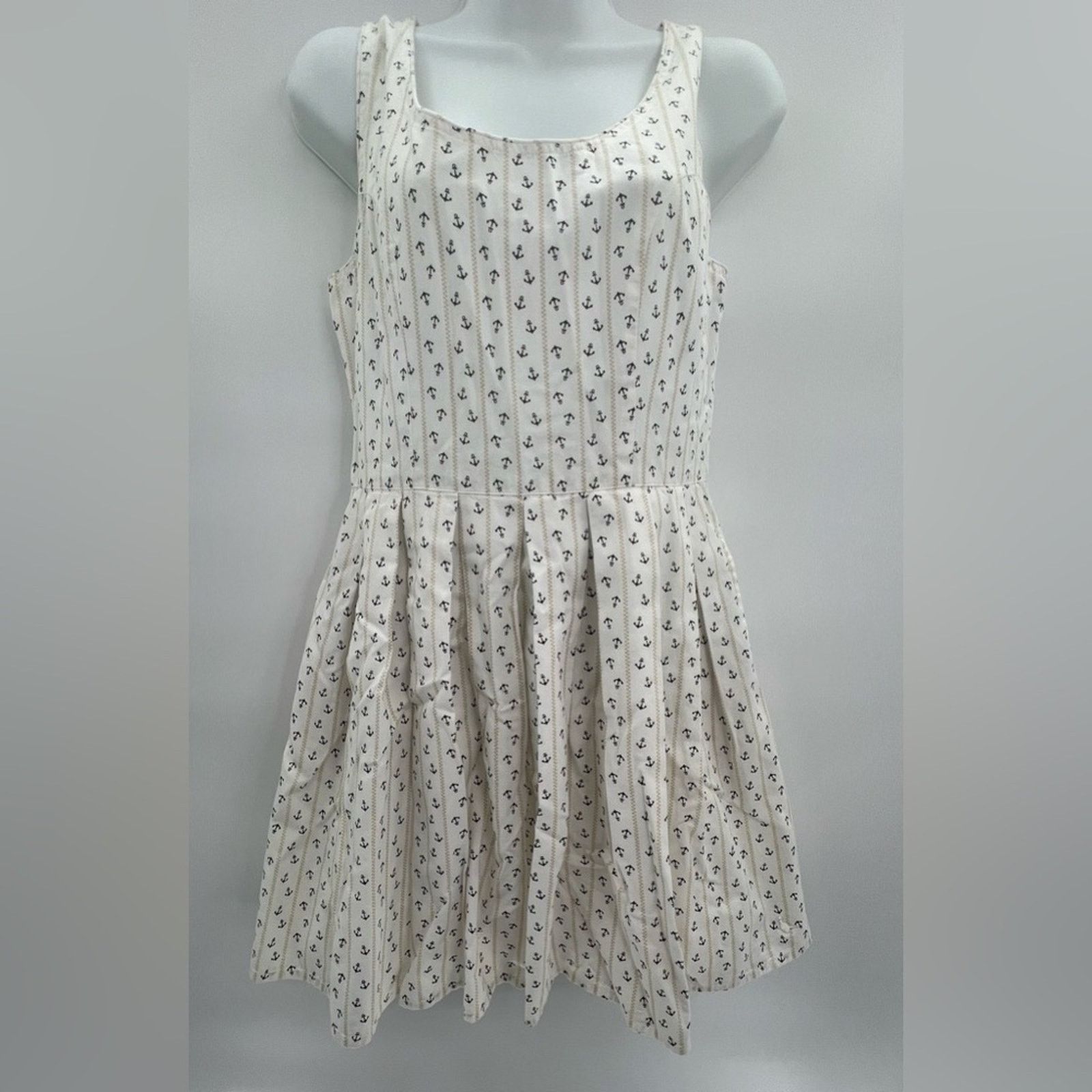 Jack Wills Jack Wills Women's Cream and Navy Dress - Size 6 Size M / US 6-8 / IT 42-44 - 2 Thumbnail