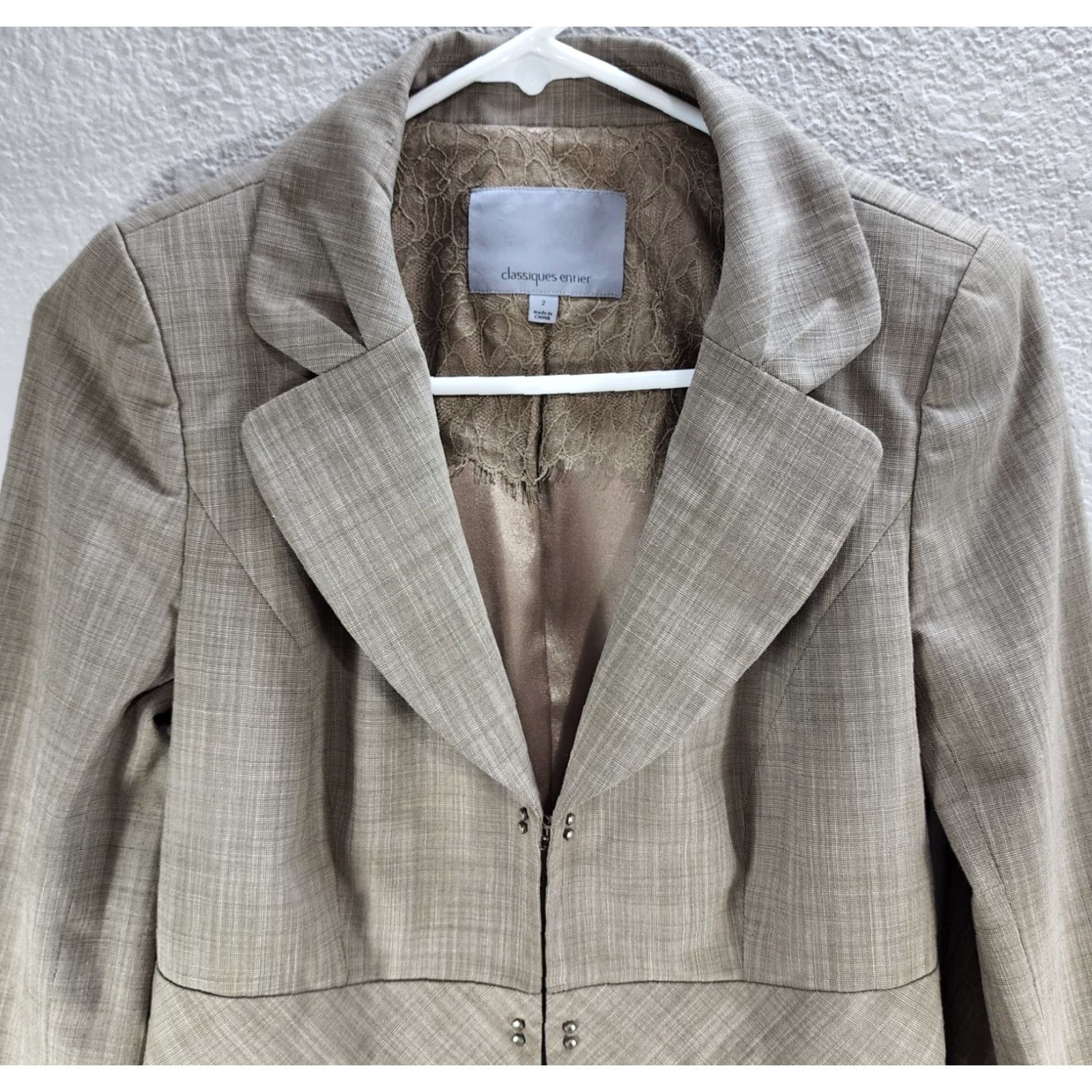 Vintage VINTAGE Classiques Entier Brown Blazer Jacket Sz 2 Women Business Casual Formal Hook Closure Jacket Size XS / US 0-2 / IT 36-38 - 3 Thumbnail