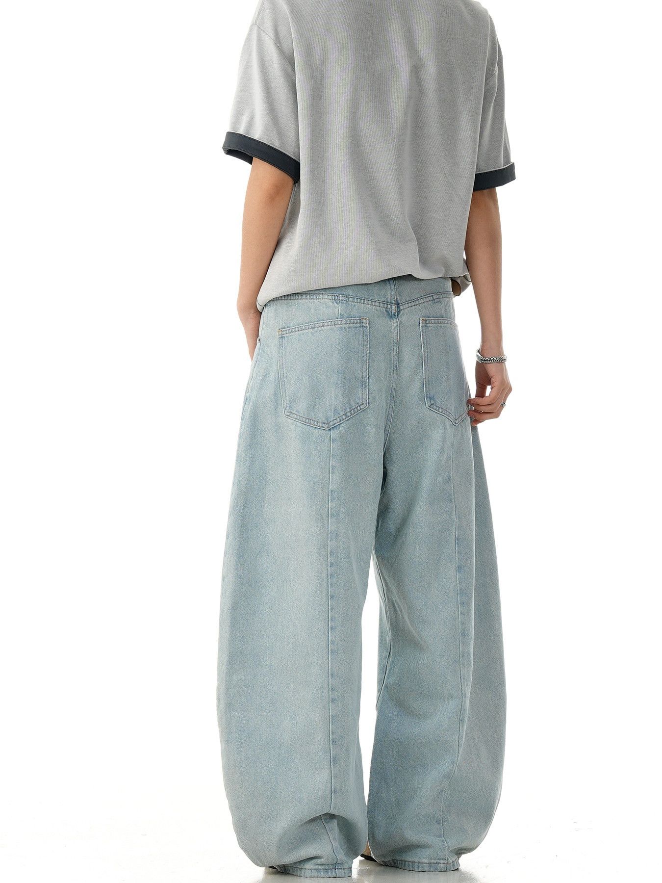 Vintage Men's Loose Straight Wide-Leg Scythe-Cut Jeans Size US 32 / EU 48 - 4 Thumbnail