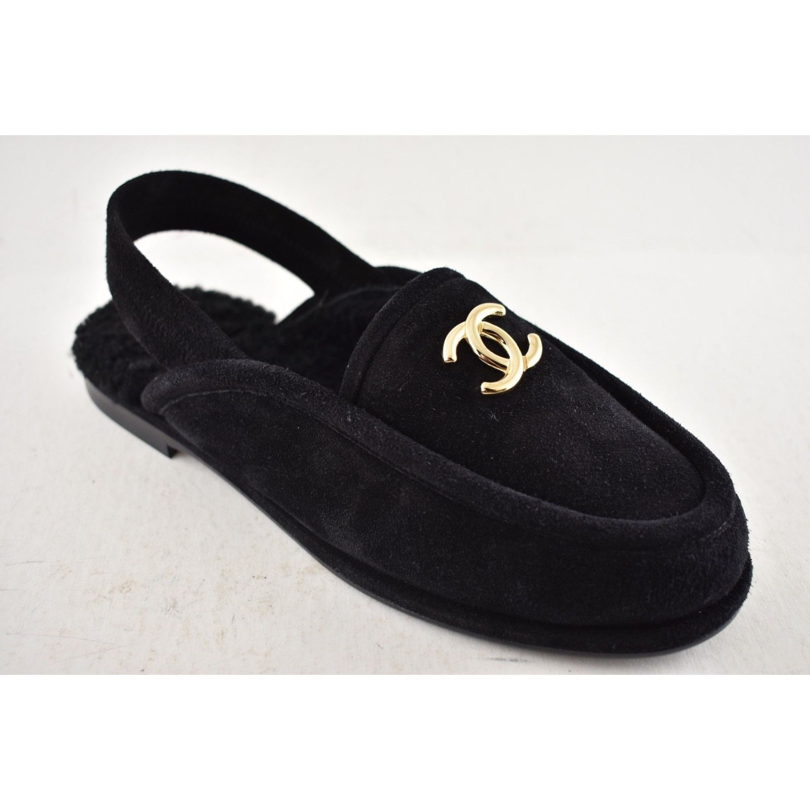 Chanel Shearling CC Moccasin Ballet Slingback Loafer Flat 36.5 Size US 6.5 / IT 36.5 - 7 Thumbnail