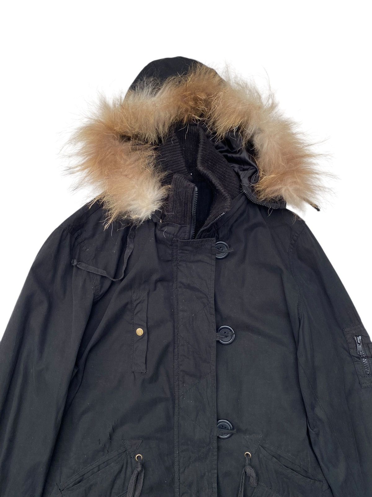 Japanese Brand Vtg Back Number Military Parka Fur Hood Size US L / EU 52-54 / 3 - 3 Thumbnail