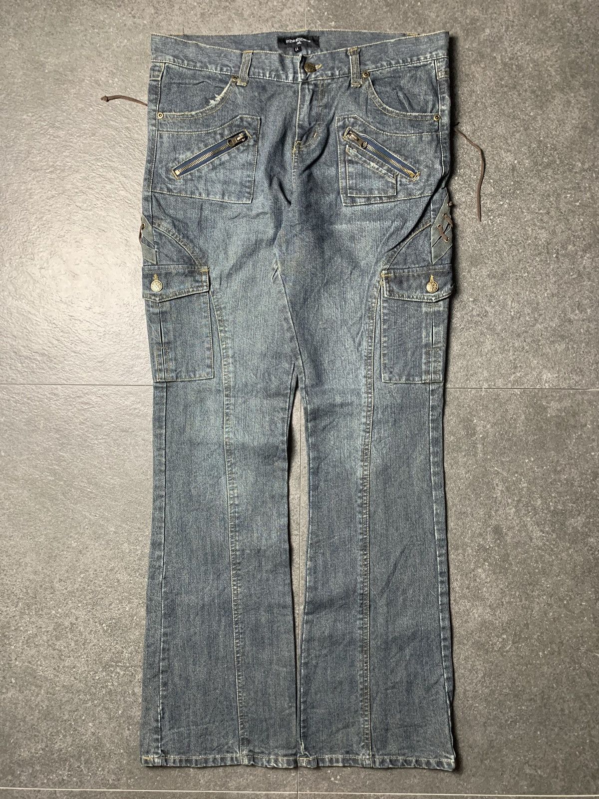 Japanese Brand 2000s In The Attic Homme Japan Lace Up Flared Jeans Size US 32 / EU 48 - 9 Thumbnail
