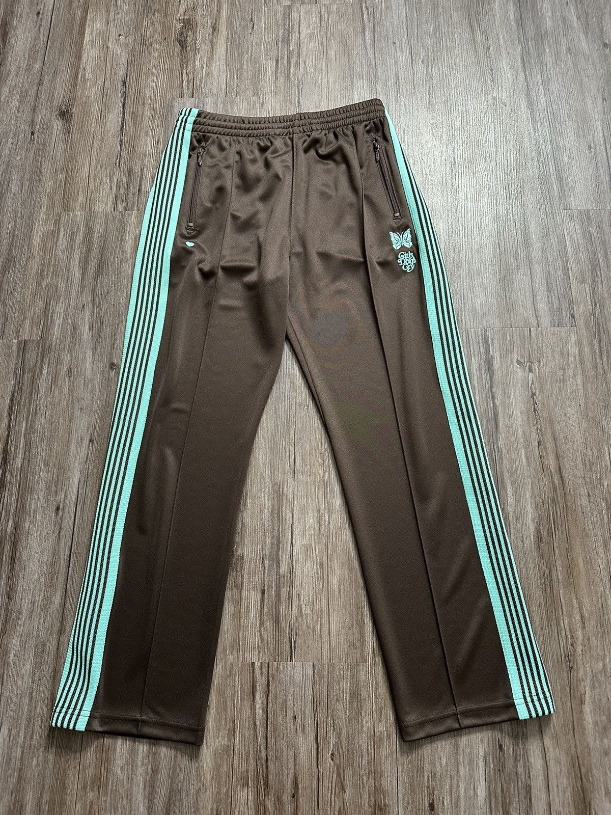image of Girls Dont Cry x Needles Girls Don’T Cry Trackpants Size Large (29-35) in Brown, Men's