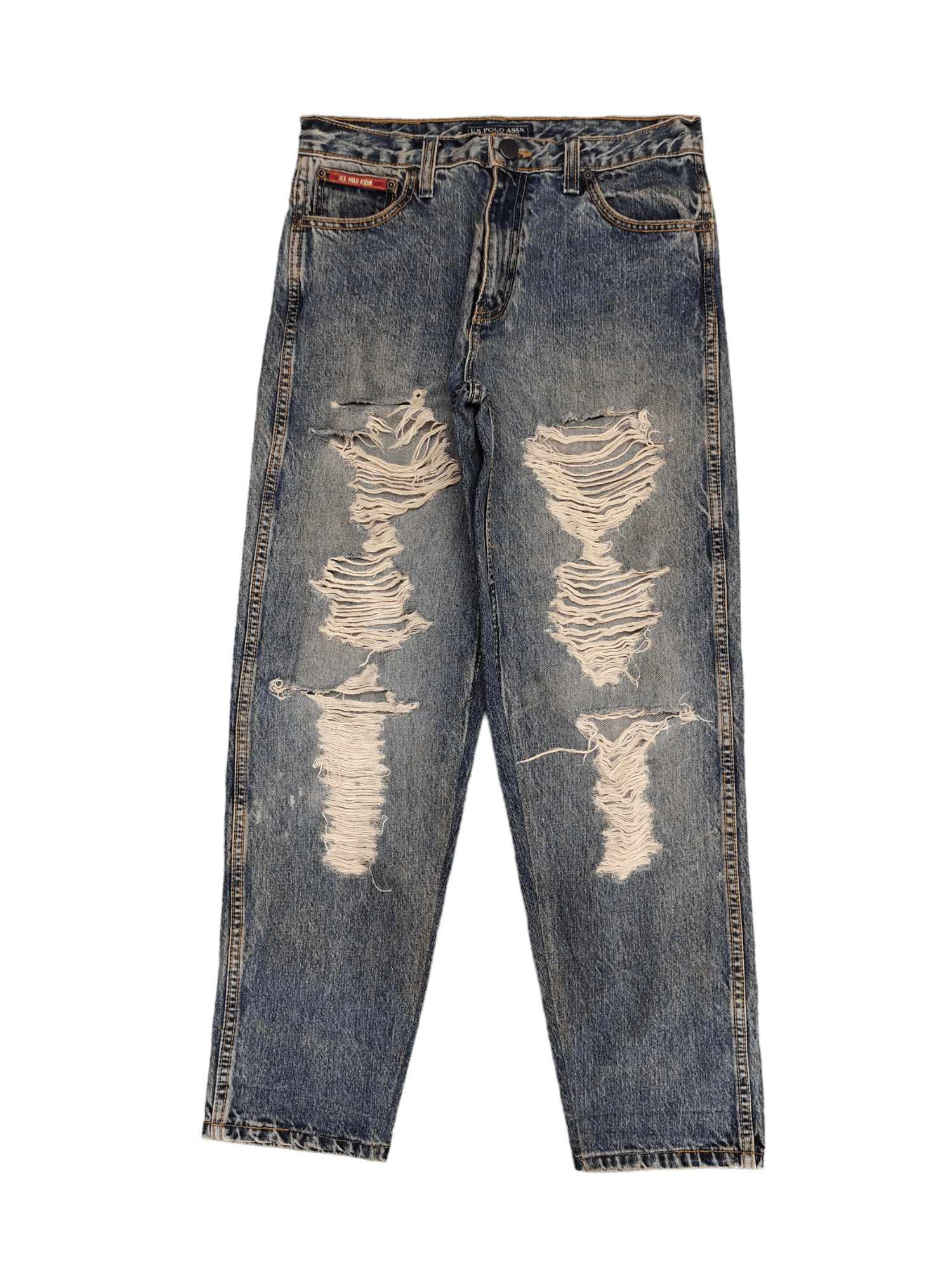 U.S. Polo Assn. Vintage Y2k U.S. Polo Assn. Destroy Distressed Denim Jeans Size US 30 / EU 46 - 1 Thumbnail