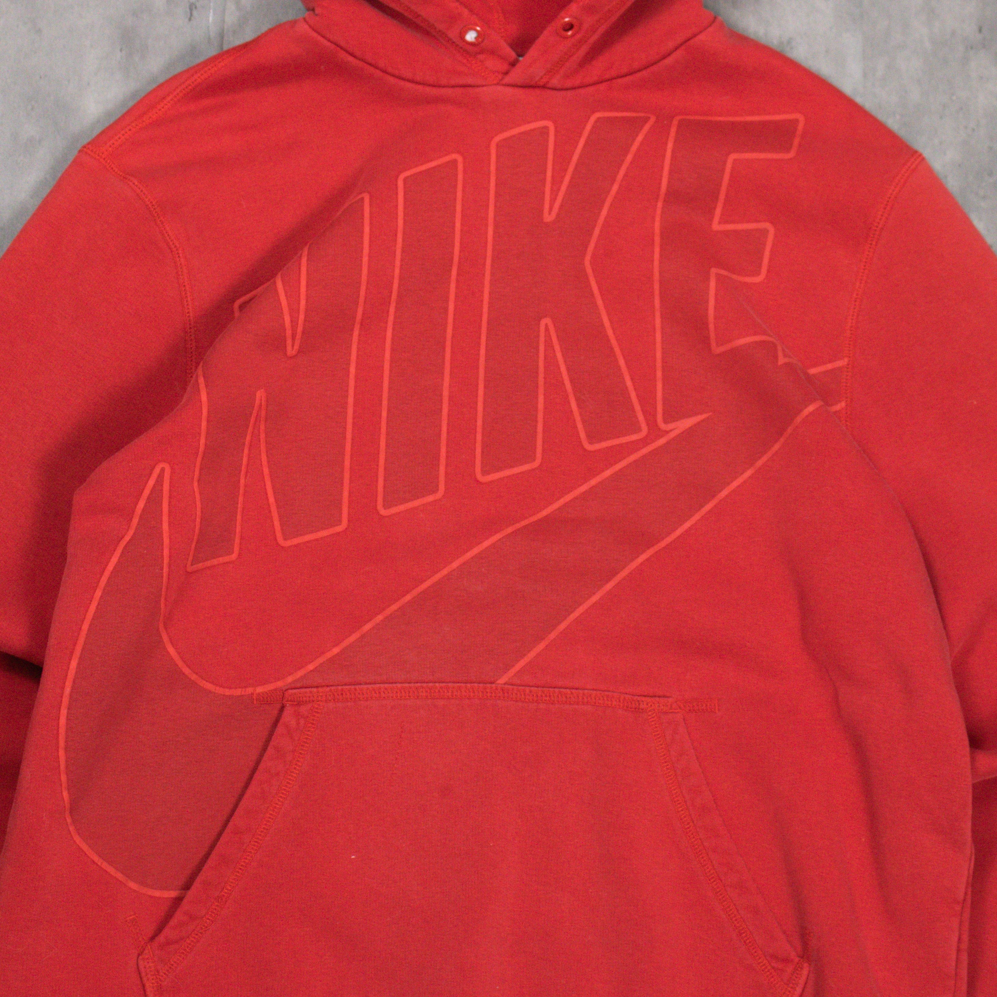 Nike Y2K 2000's 00's Nike Big Logo Baggy Oversize Red Hoodie Size US L / EU 52-54 / 3 - 5 Thumbnail