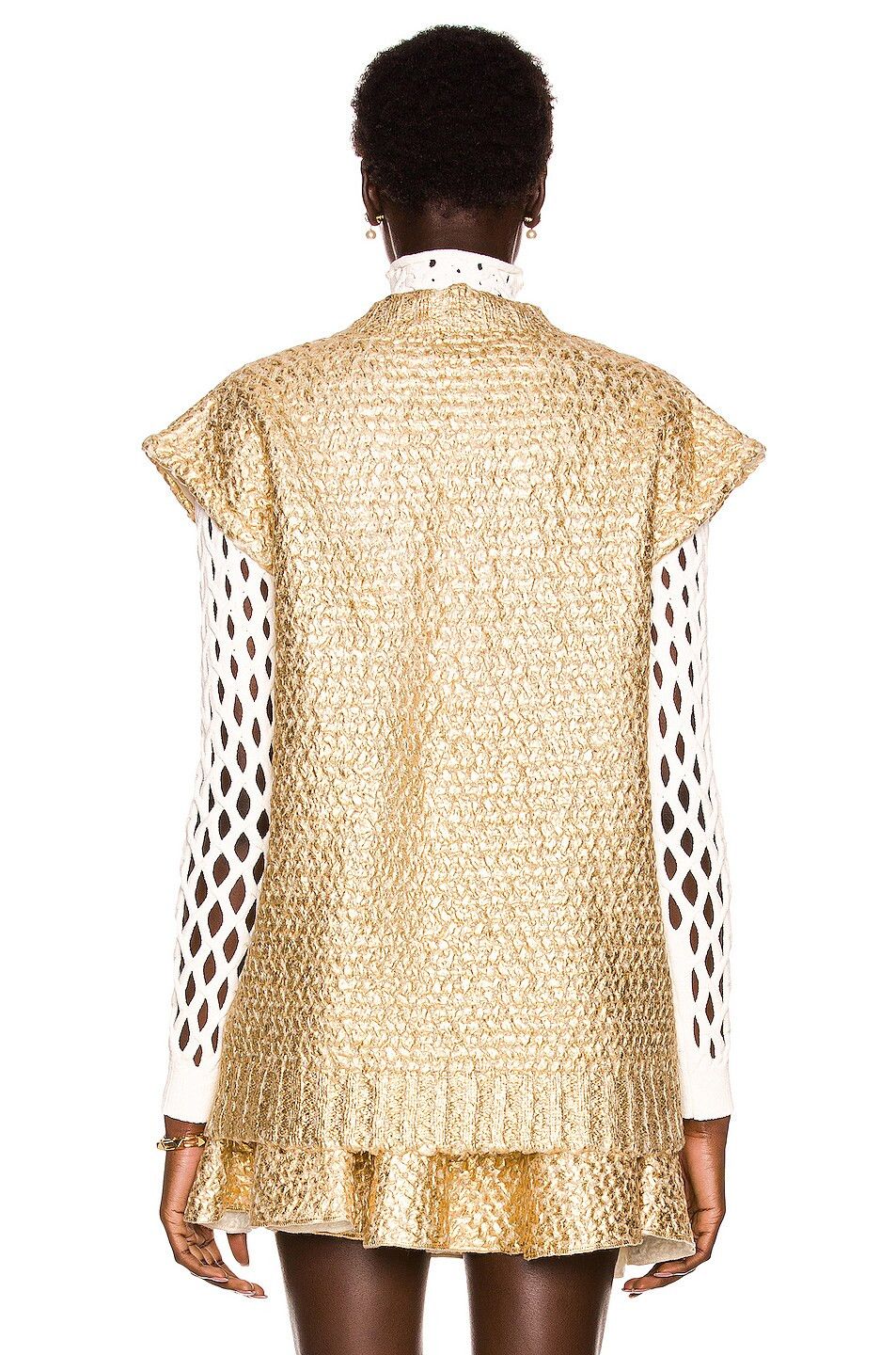 Valentino o1y0326 V-neck Sweater in Gold Size S / US 4 / IT 40 - 3 Thumbnail
