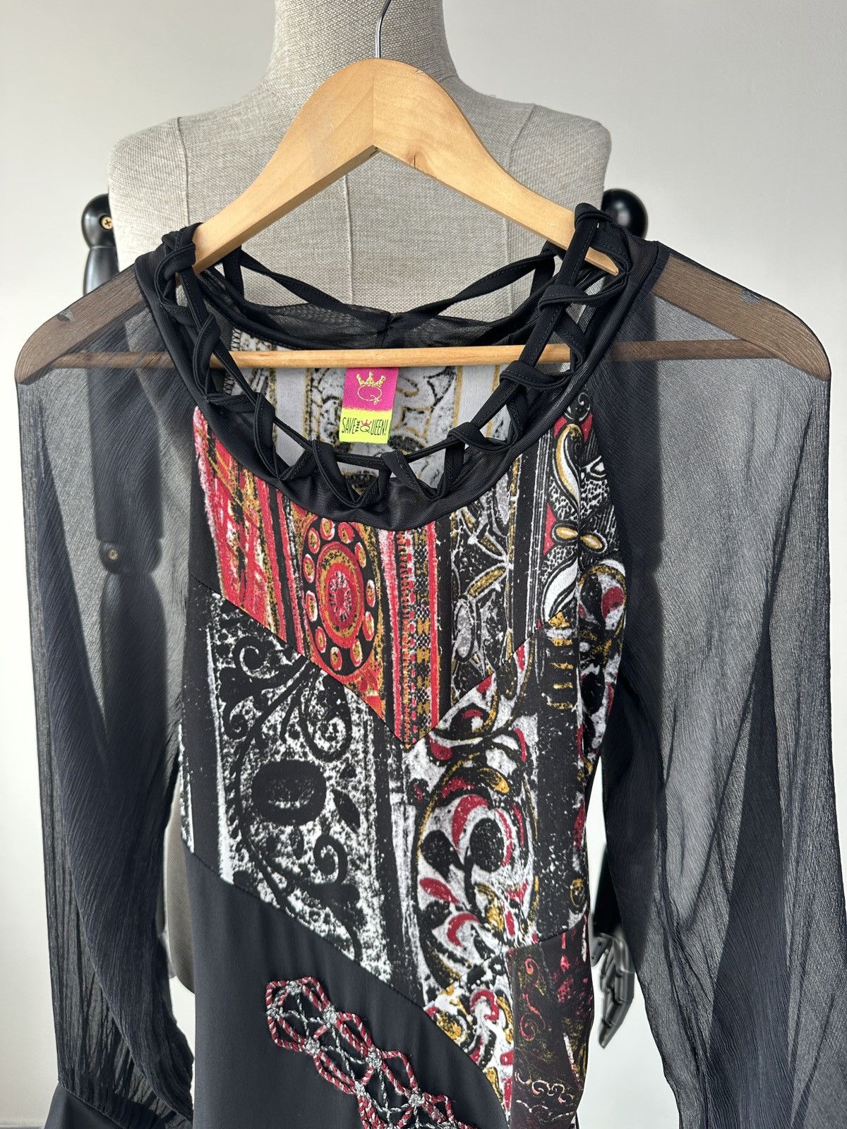 Japanese Brand Save The Queen Mesh Sleeve Top Blouse Avant Garde Size M Size M / US 6-8 / IT 42-44 - 11 Thumbnail