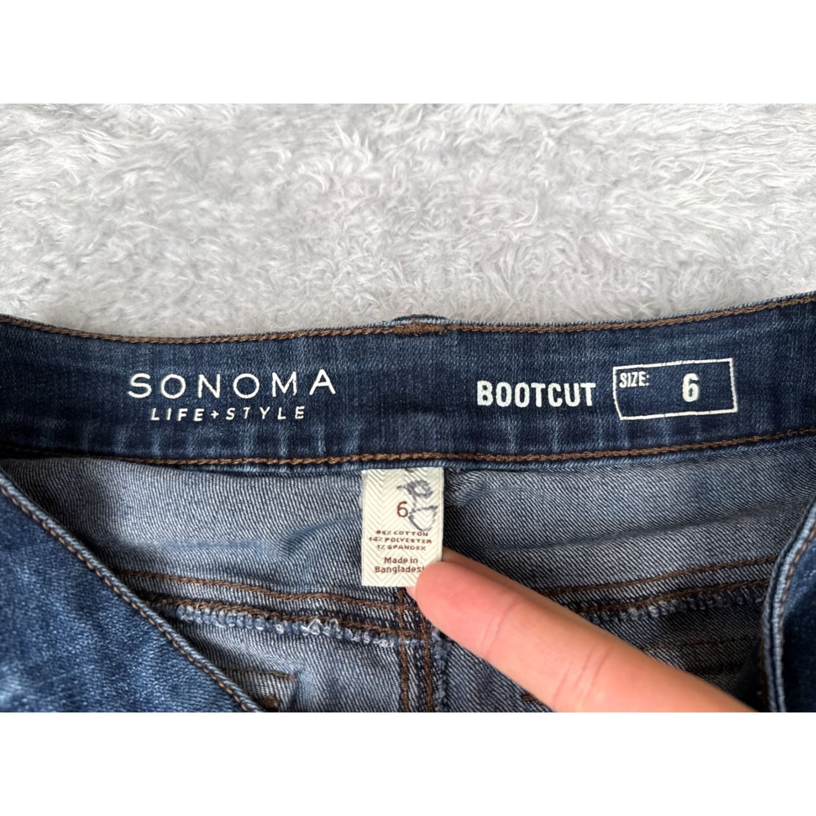 Vintage Sonoma Jeans Womens 6 Blue Denim Bootcut Low Rise Cotton Blend 29x31 Size 28" / US 6 / IT 42 - 6 Thumbnail