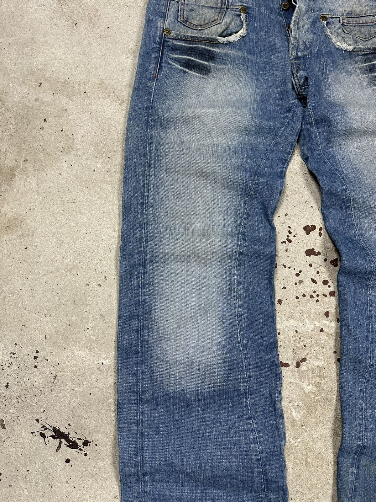 Japanese Brand × Vintage Vintage Y2K Distressed Baggy Denim Pants Jeans Washed Size US 34 / EU 50 - 6 Thumbnail