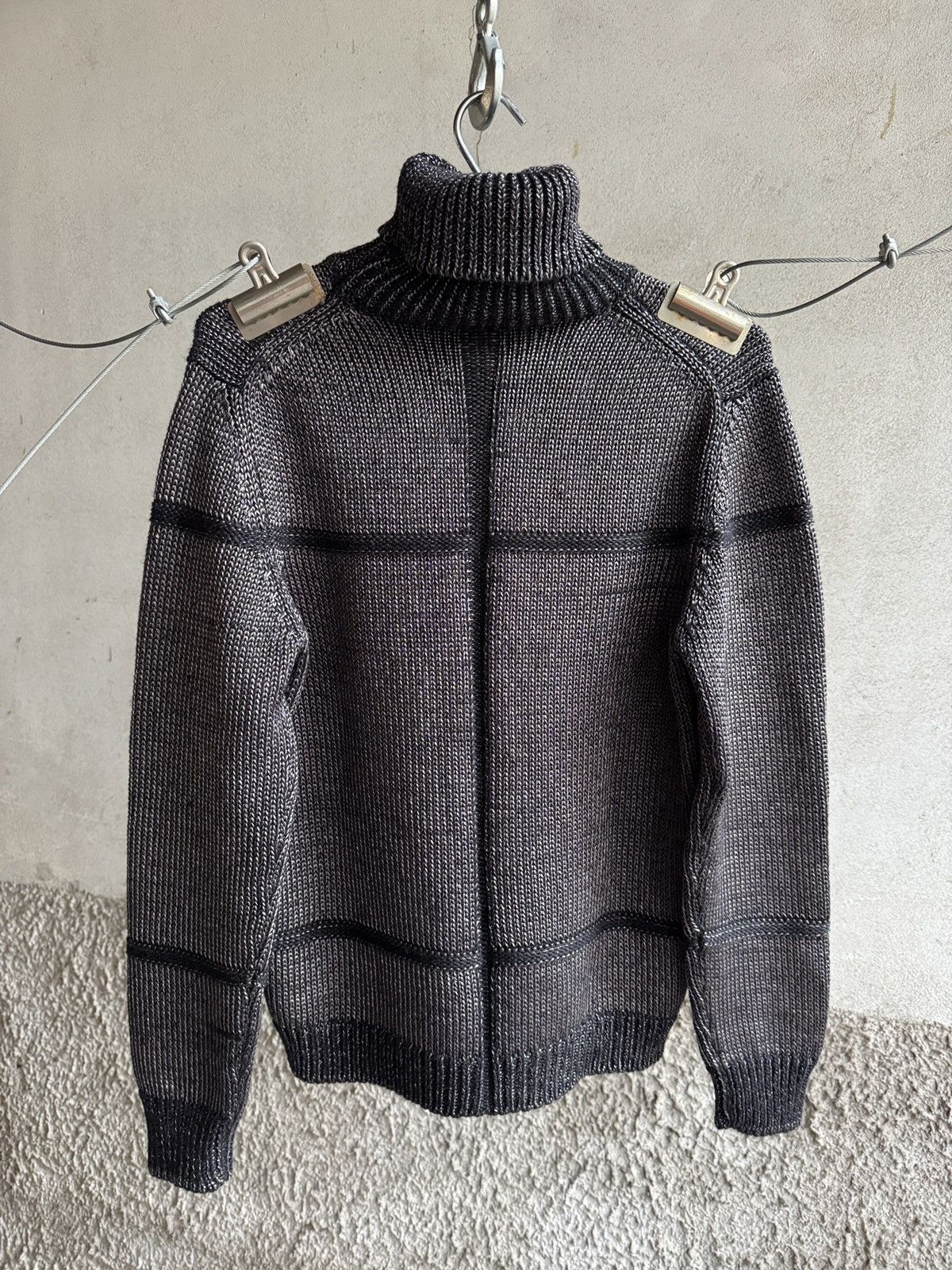 Jil Sander by Raf Simons runway metal wool turtleneck knit