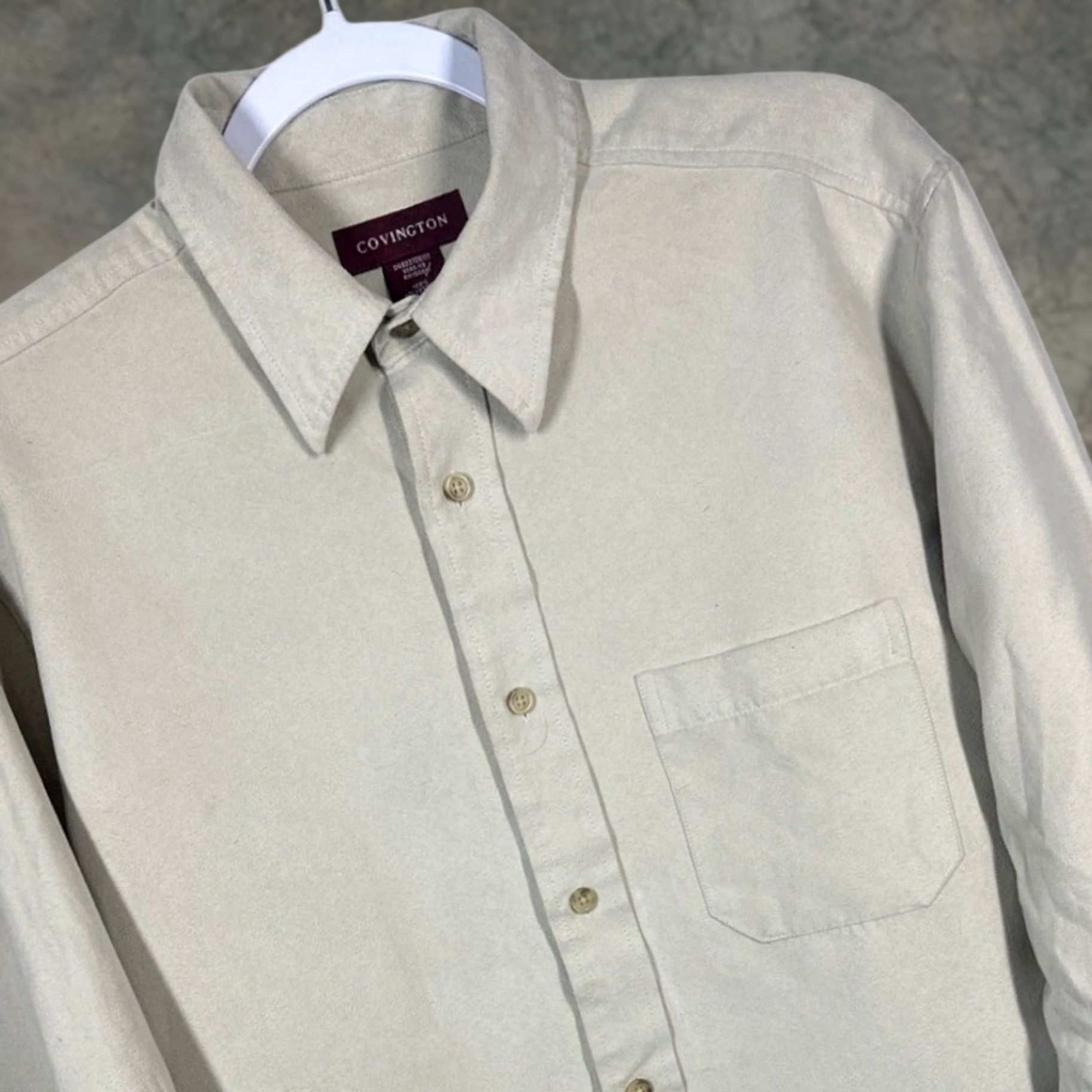 Vintage Covington Mens Long Sleeve Shirt Beige Size Medium Button Up Size US M / EU 48-50 / 2 - 1 Thumbnail