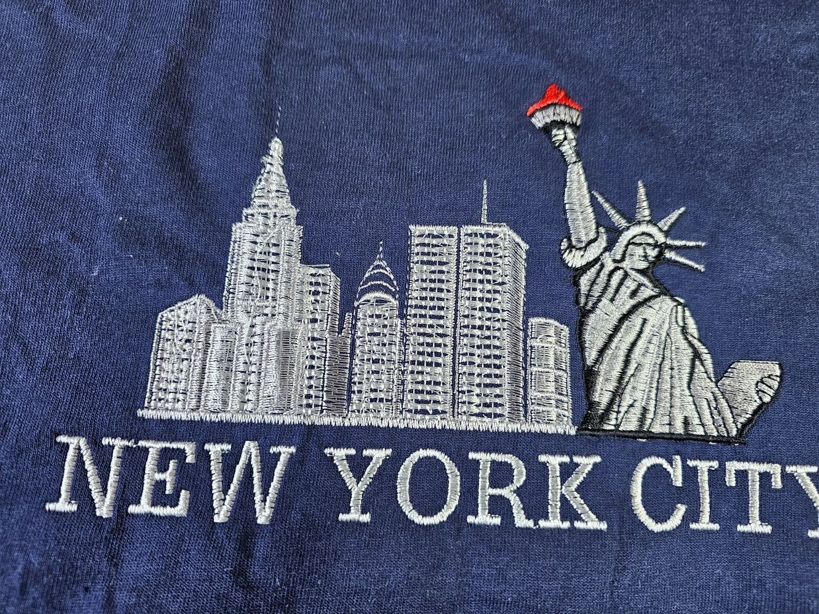 Delta Delta Pro Weight NYC Skyline Embroidered Tee Navy Vintage M Size US M / EU 48-50 / 2 - 2 Thumbnail