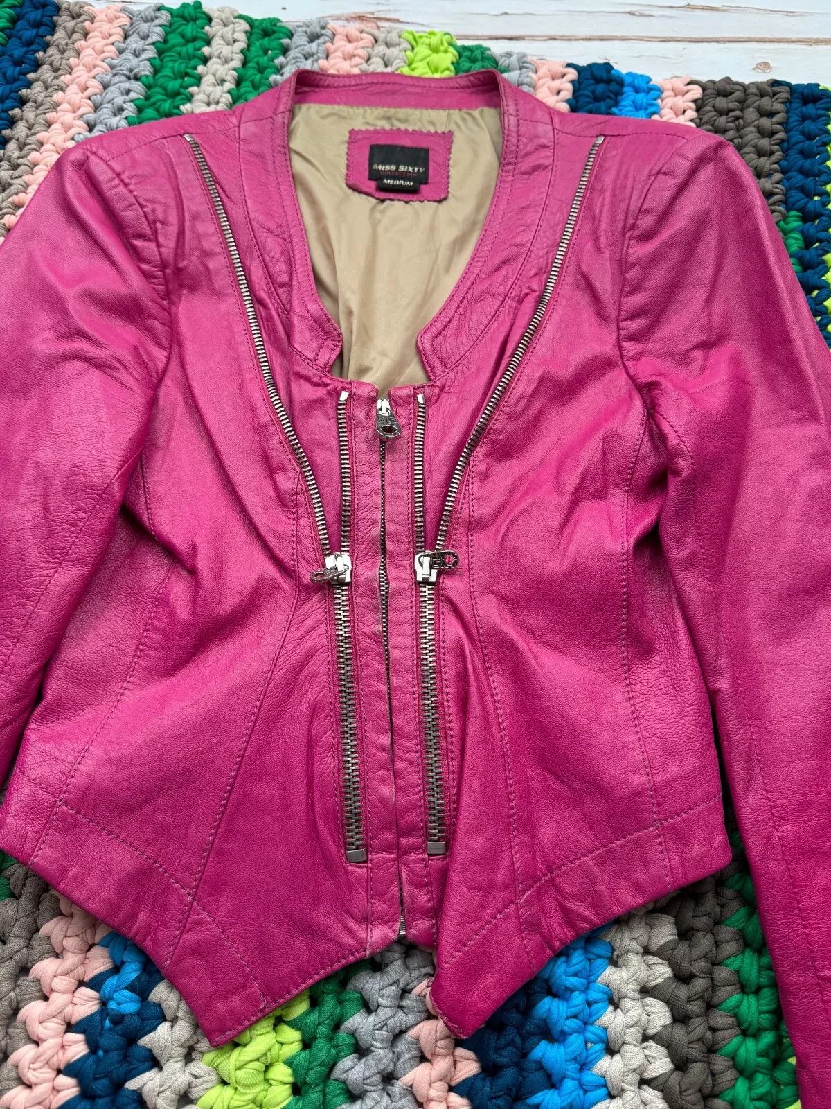 Miss Sixty Miss Sixty Vintage Leather Jacket (V207)(D10) Size M / US 6-8 / IT 42-44 - 2 Thumbnail